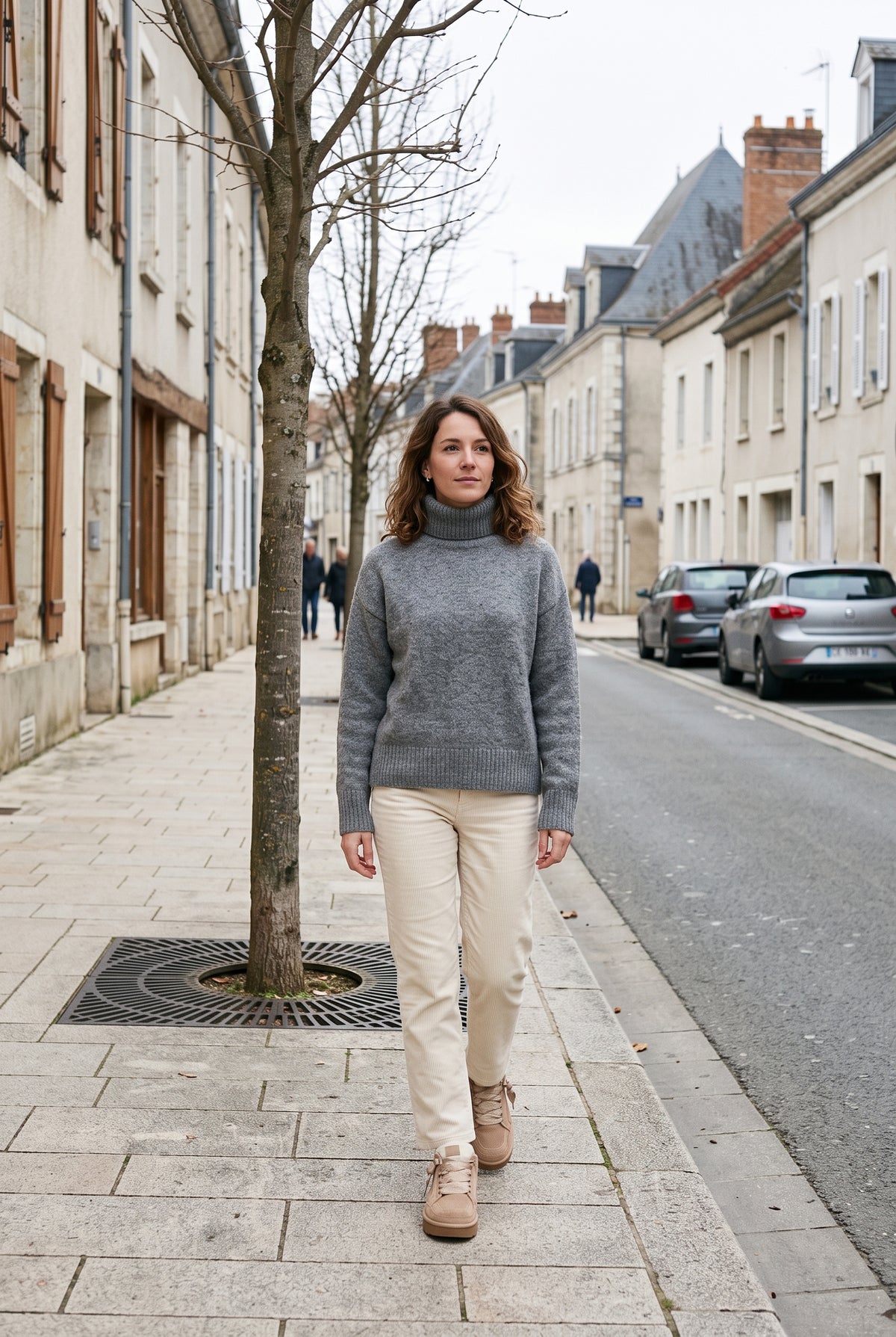 Baskets Femme | Col Fausse Fourrure Semelle Plateforme Crantée - 7