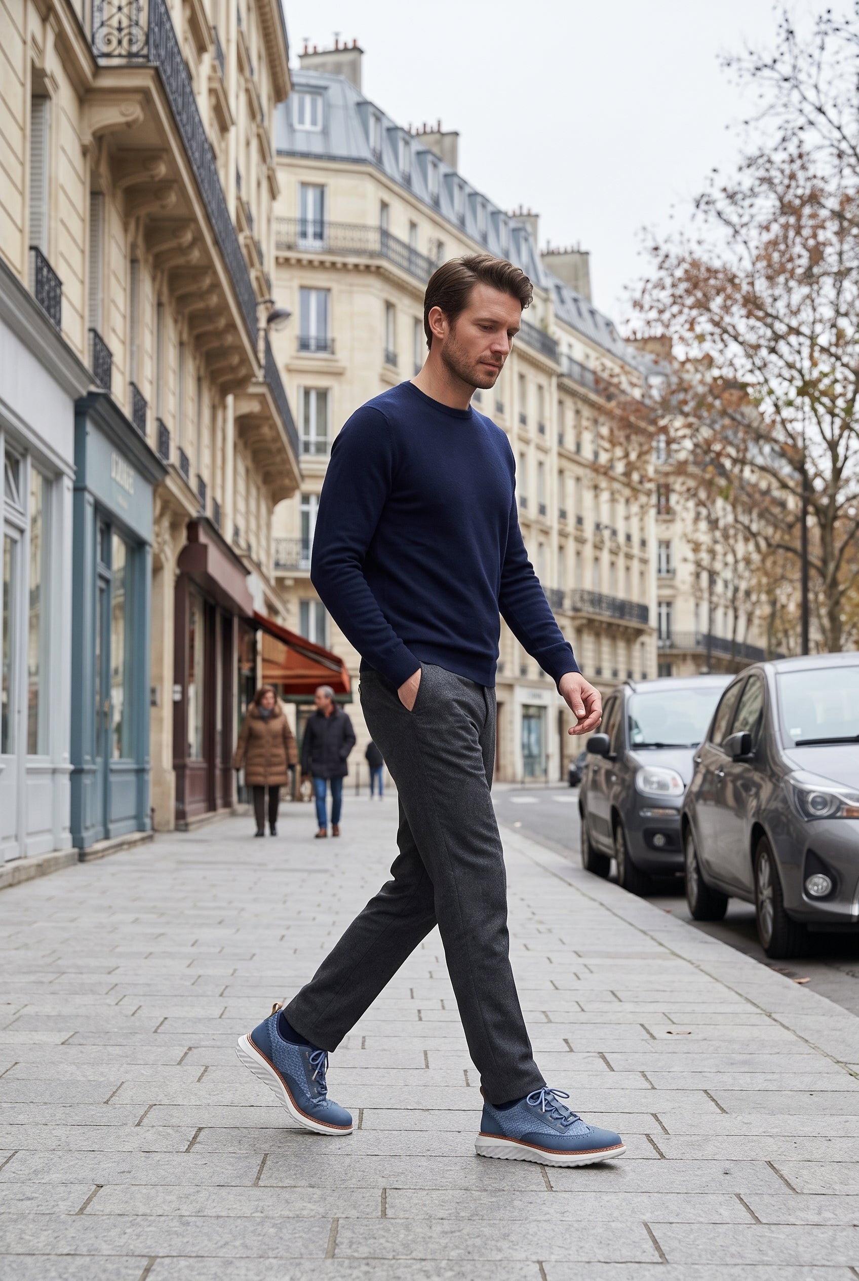 Baskets Homme | À Lacets Effet Tressé Perforations Brogue - 7
