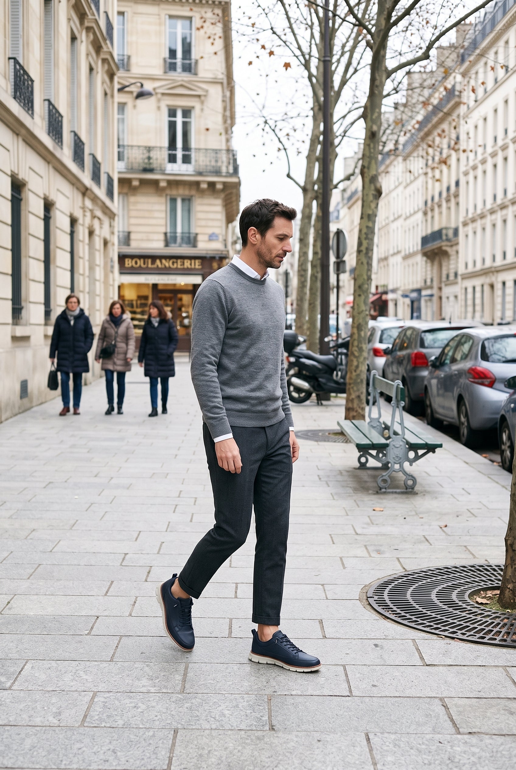 Baskets Homme | À Lacets Semelle Rainurée Effet Grainé - 8