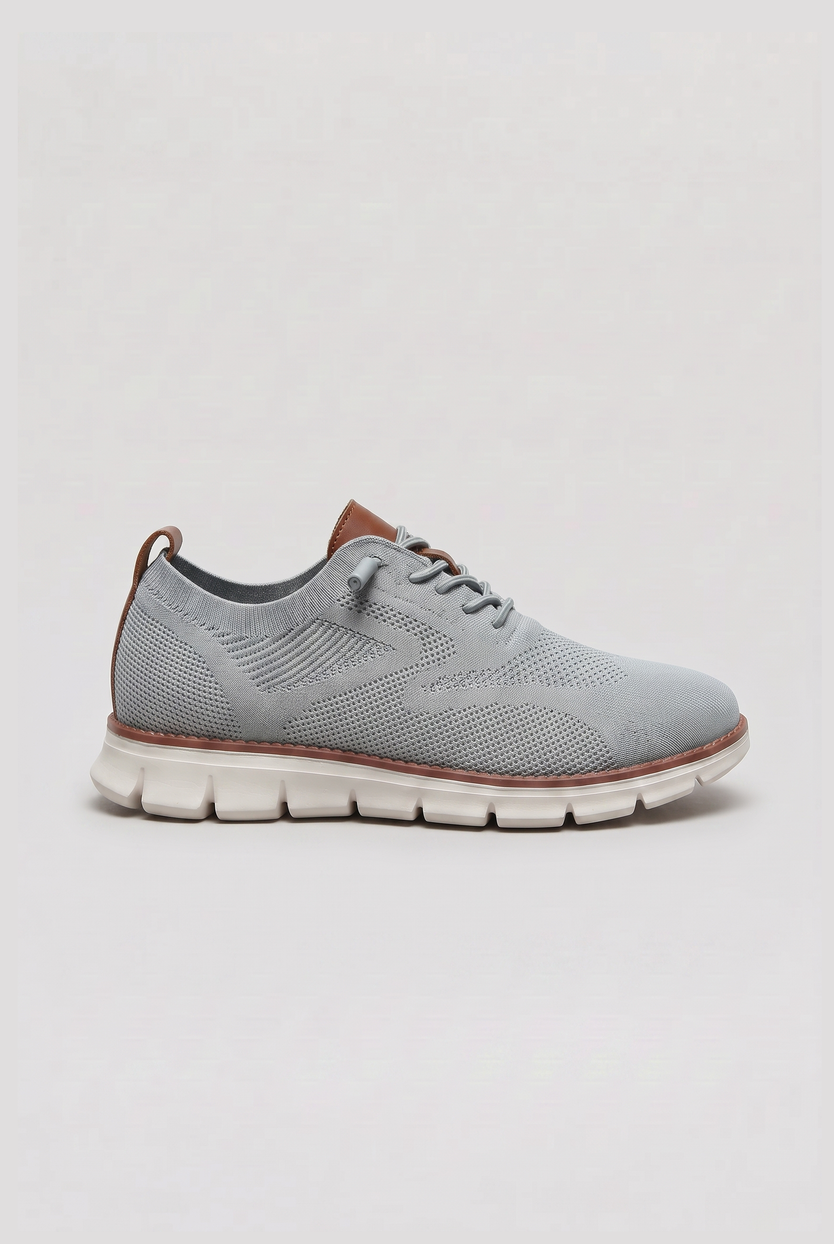 Baskets Homme | Maille Tricotée Motif Brogue Tirettes Doubles - 12