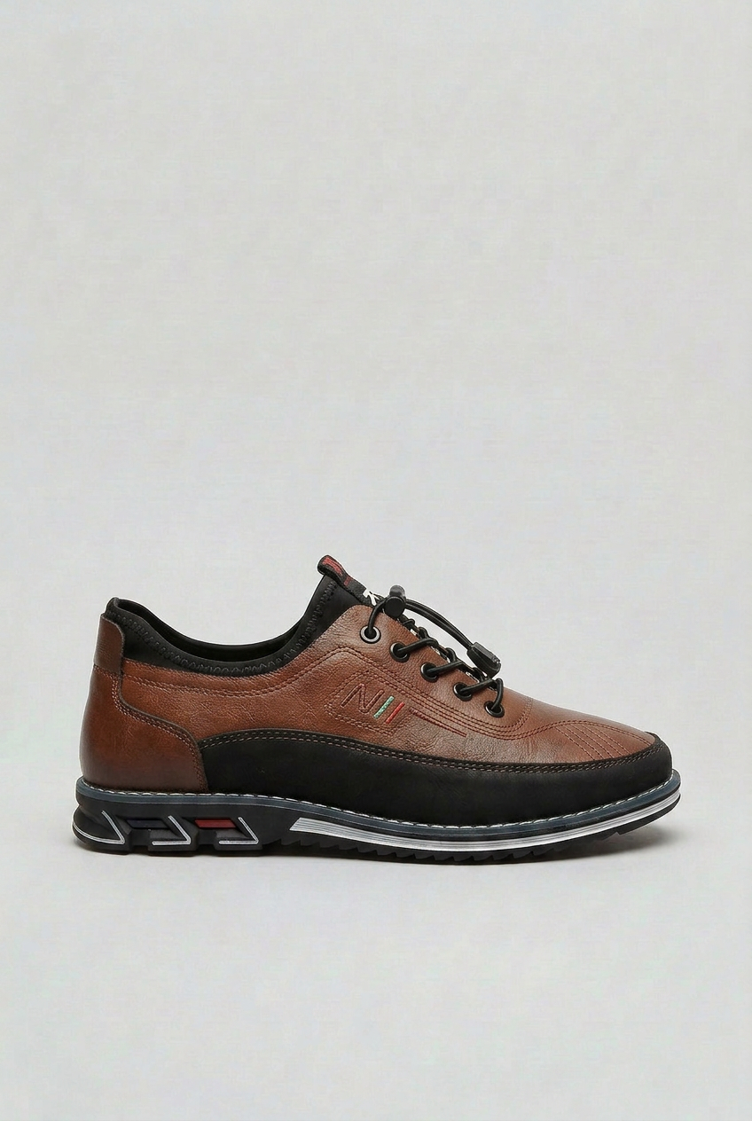 Baskets Homme | Serrage Rapide Aspect Cuir Semelle Crantée - 5