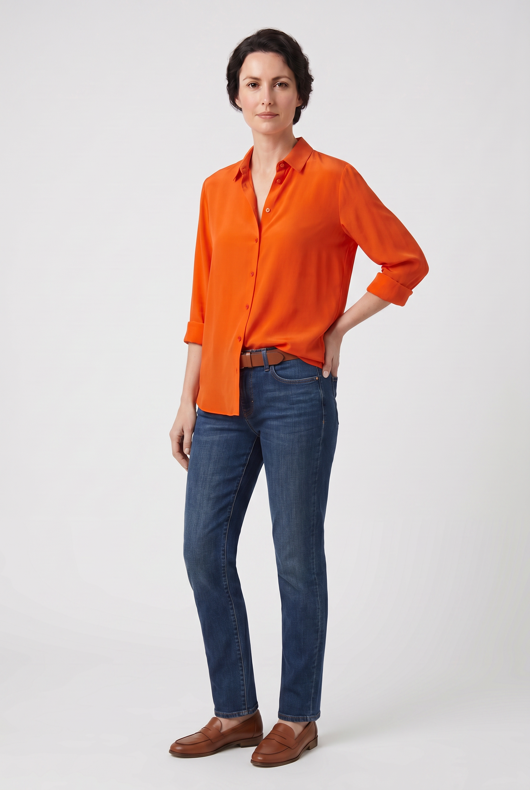 Blouse Femme | Boutonnée Col V Manches Longues - 1