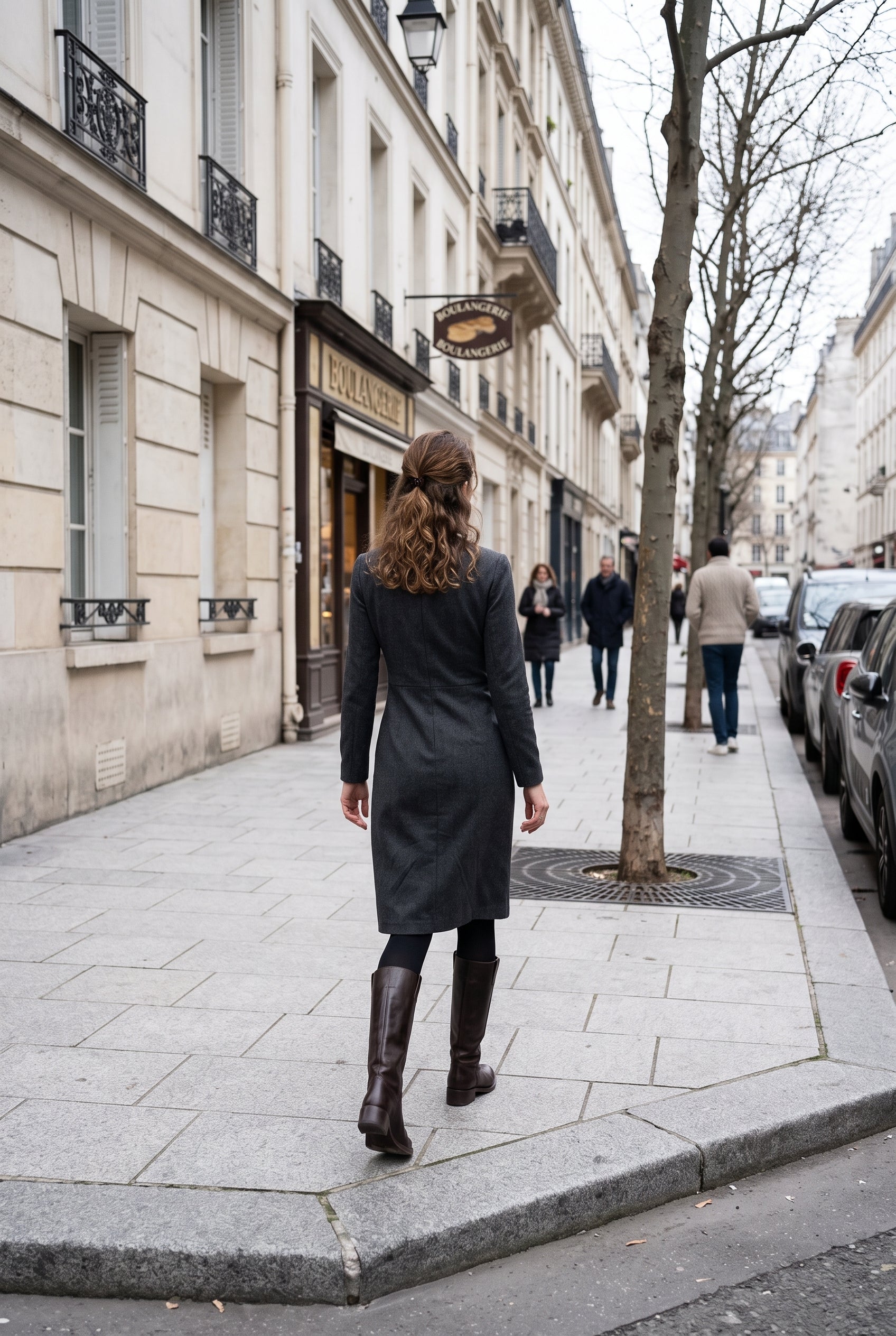 Bottes Femme | Hautes Cavalières À Enfiler Talon Bloc Bout Rond - Marron foncé