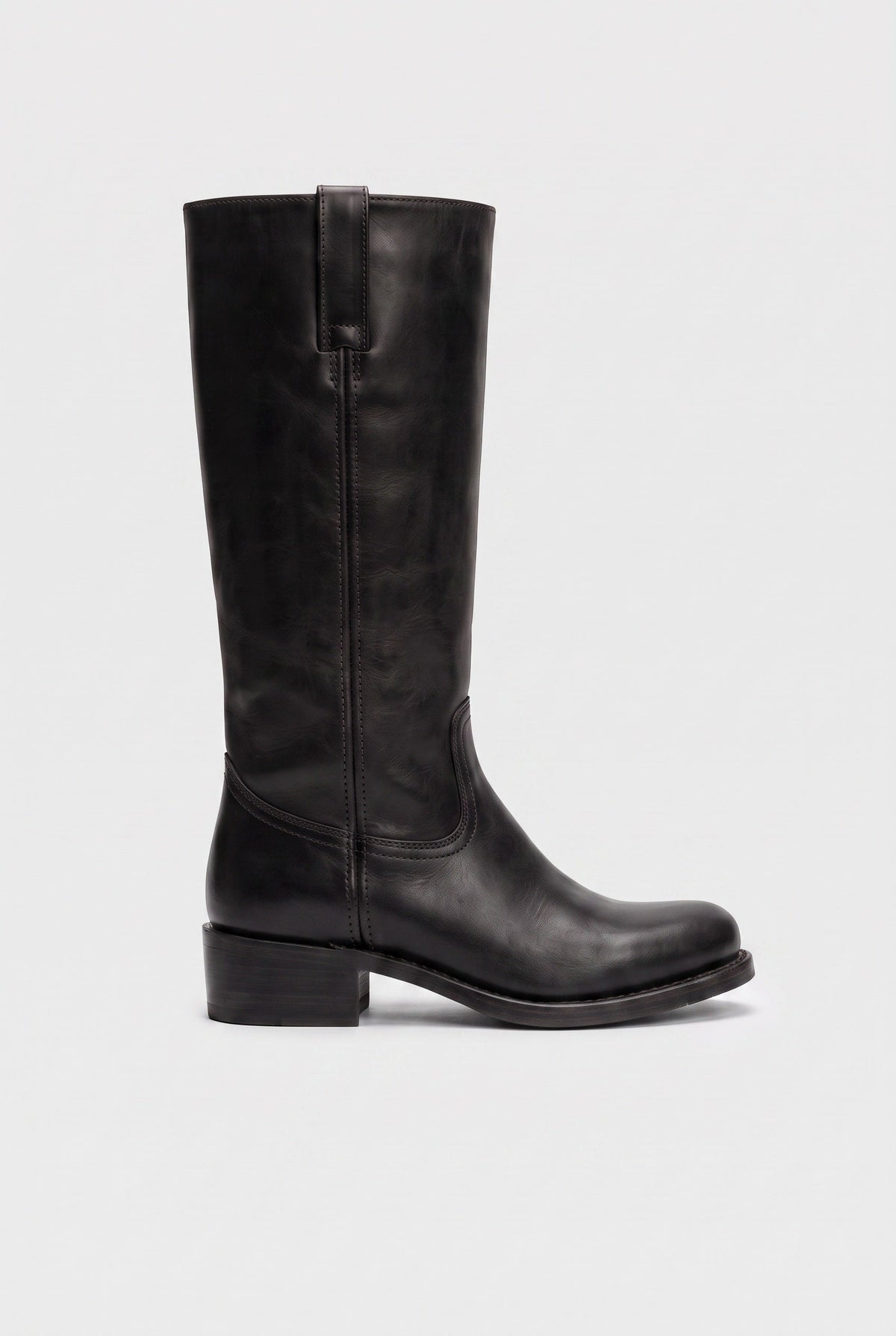 Bottes Femme | Hautes Cavalières À Enfiler Talon Bloc Bout Rond - 4