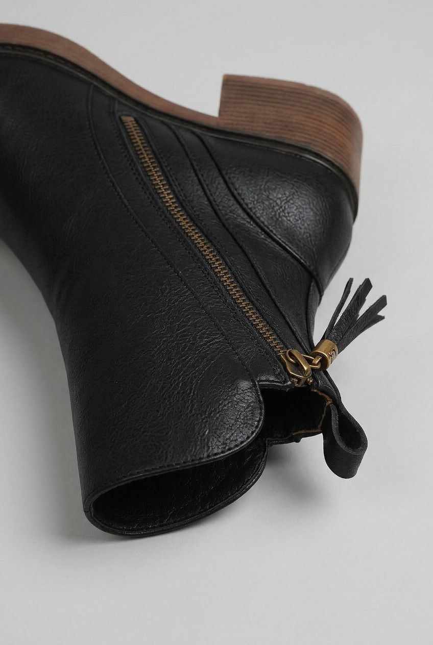 Bottines Femme | Double Zip Latéral Talon Bloc Bout Rond - 3
