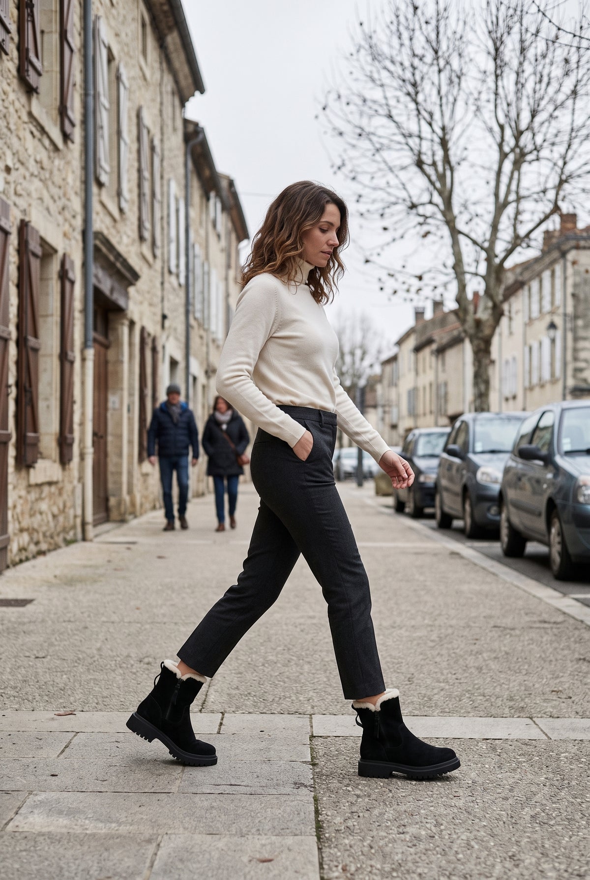 Bottines Femme | Fourrées Zip Latéral Semelle Crantée Plateforme - 4