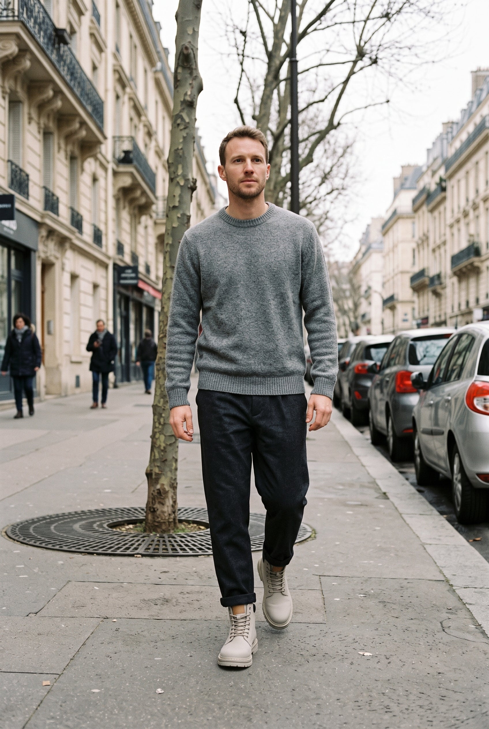 Bottines Homme | À Lacets Semelle Crantée Bout Rond - 4