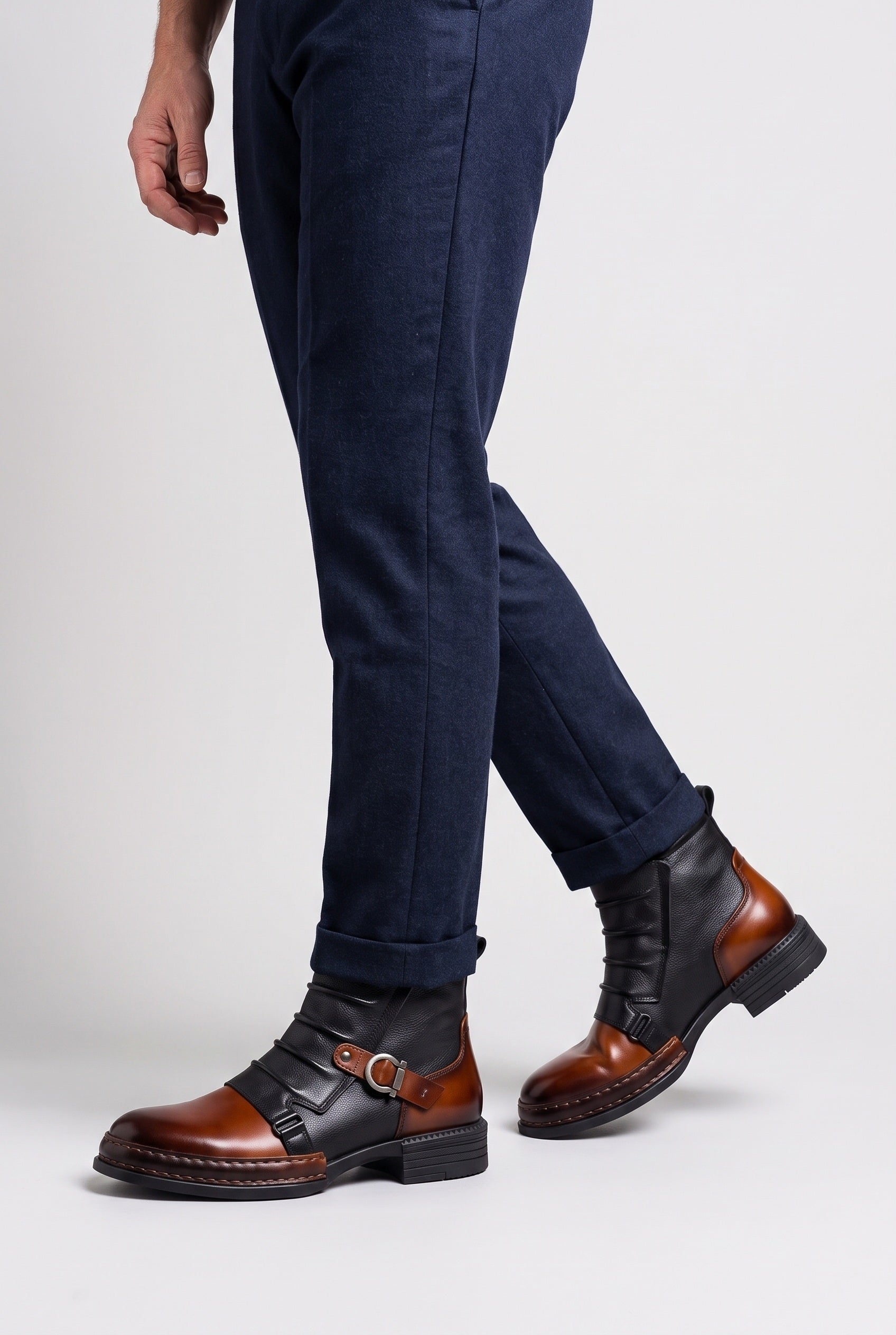 Bottines Homme | Bride À Boucle Aspect Cuir Semelle Crantée - 3