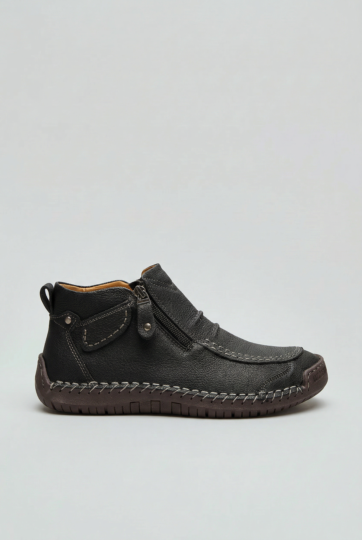Bottines Homme | Zip Latéral Bout Surpiqué Semelle Souple - 1