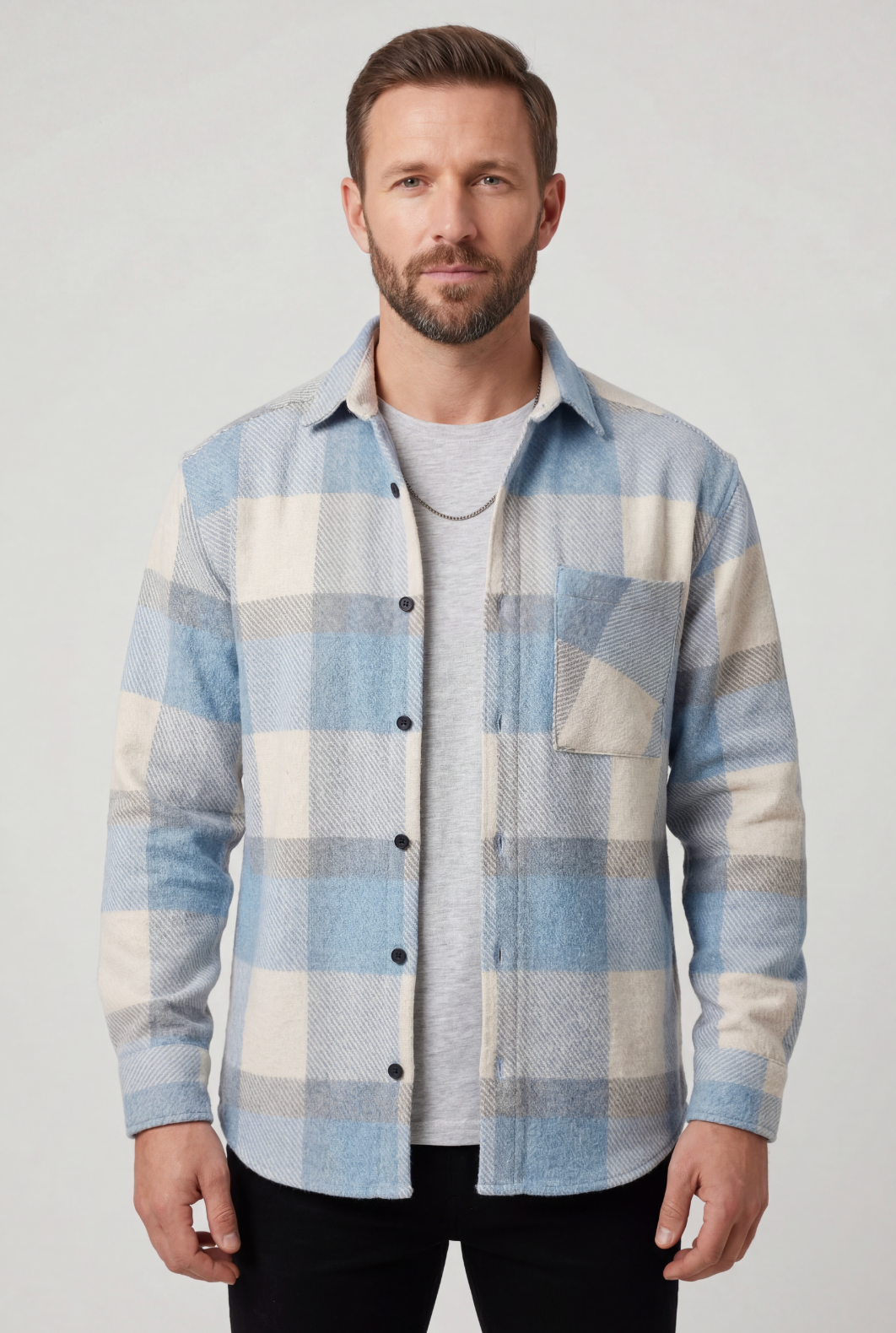 Chemise Homme | Boutonnée Oversize Grands Carreaux - 1