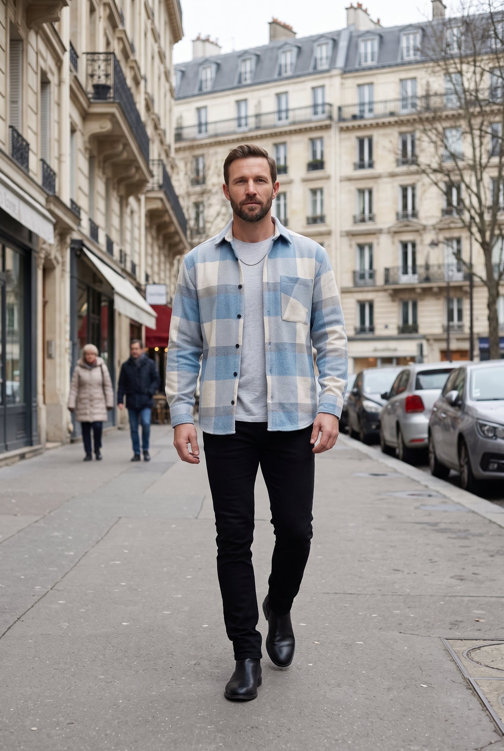 Chemise Homme | Boutonnée Oversize Grands Carreaux - 5