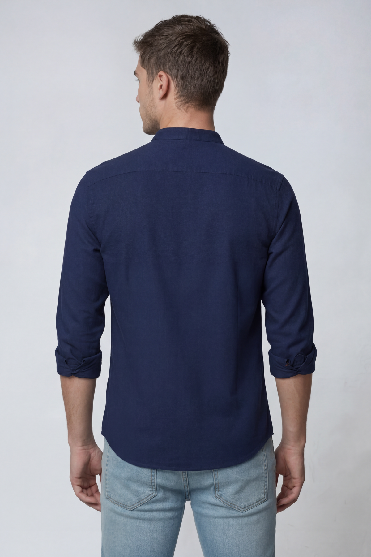 Chemise Homme | Col Officier Patte Contrastée Coupe Droite - 2
