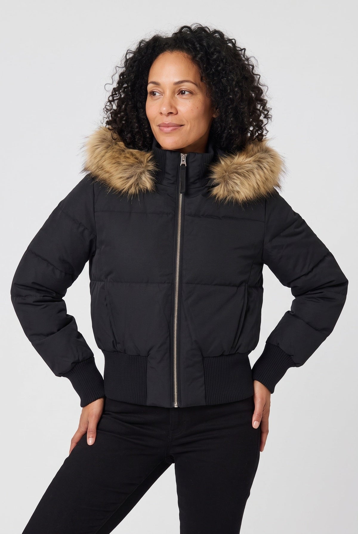 Doudoune Femme | Zip Intégral Capuche Amovible Coupe Courte - 5