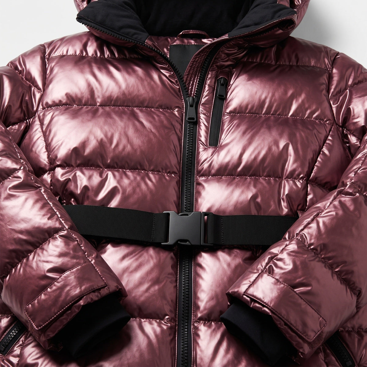 Doudoune Femme | Zip Intégral Capuche Ceinture à Boucle - 3