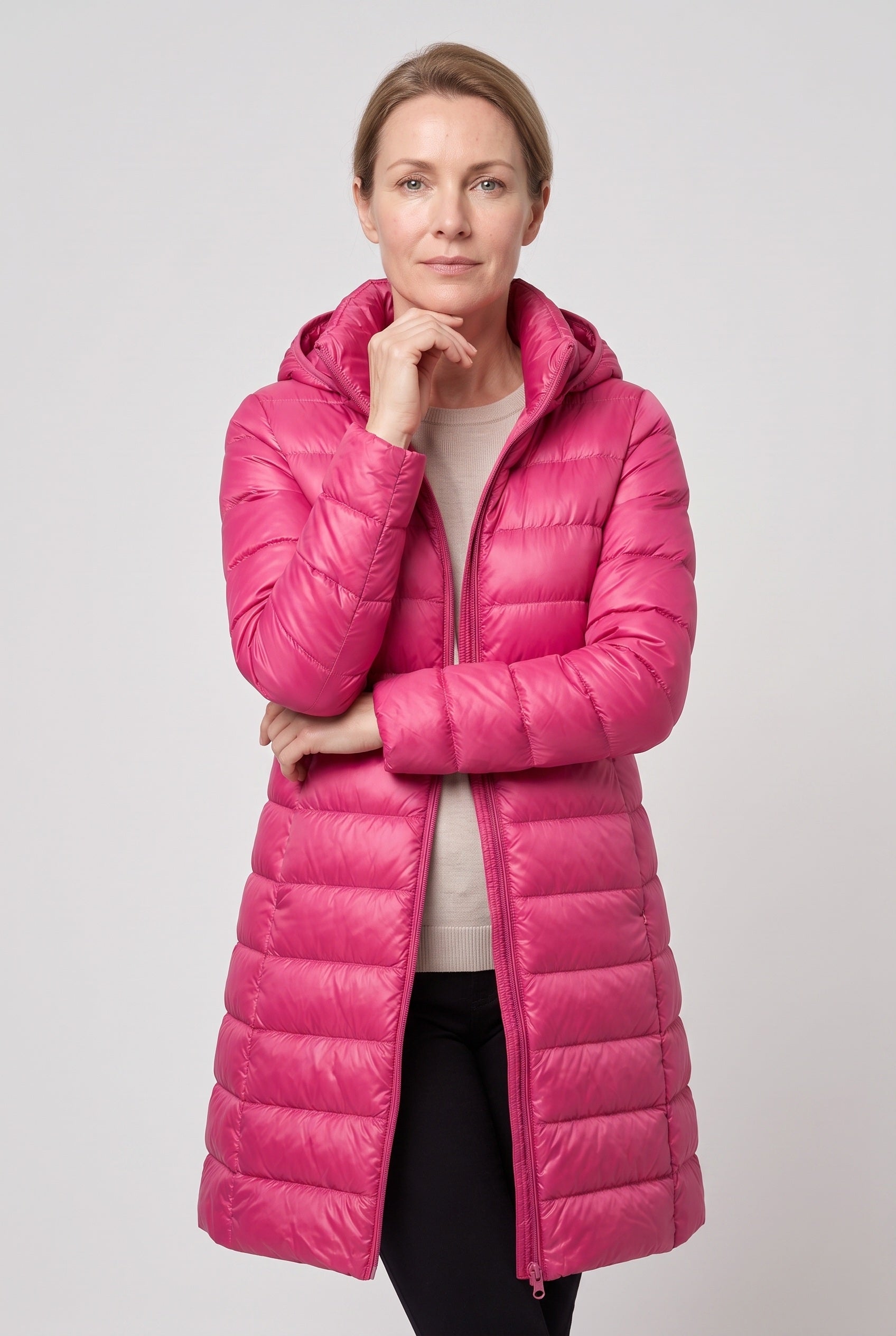 Doudoune Femme | Zip Intégral Coupe Longue Capuche Fixe - 16