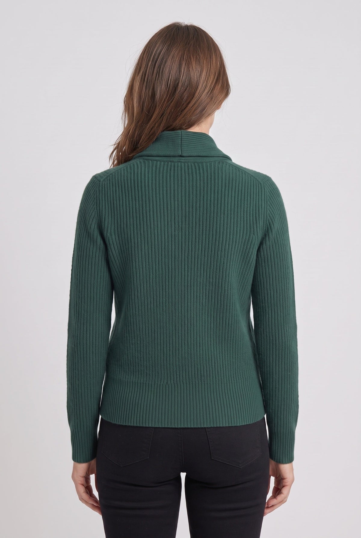 Gilet Femme | Boutonné Court Col Châle Maille Côtelée - 2