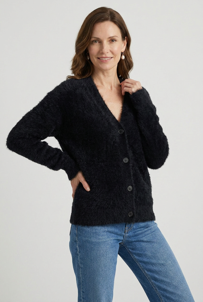 Gilet Femme | Boutonné Épaules Tombantes Col V - 10