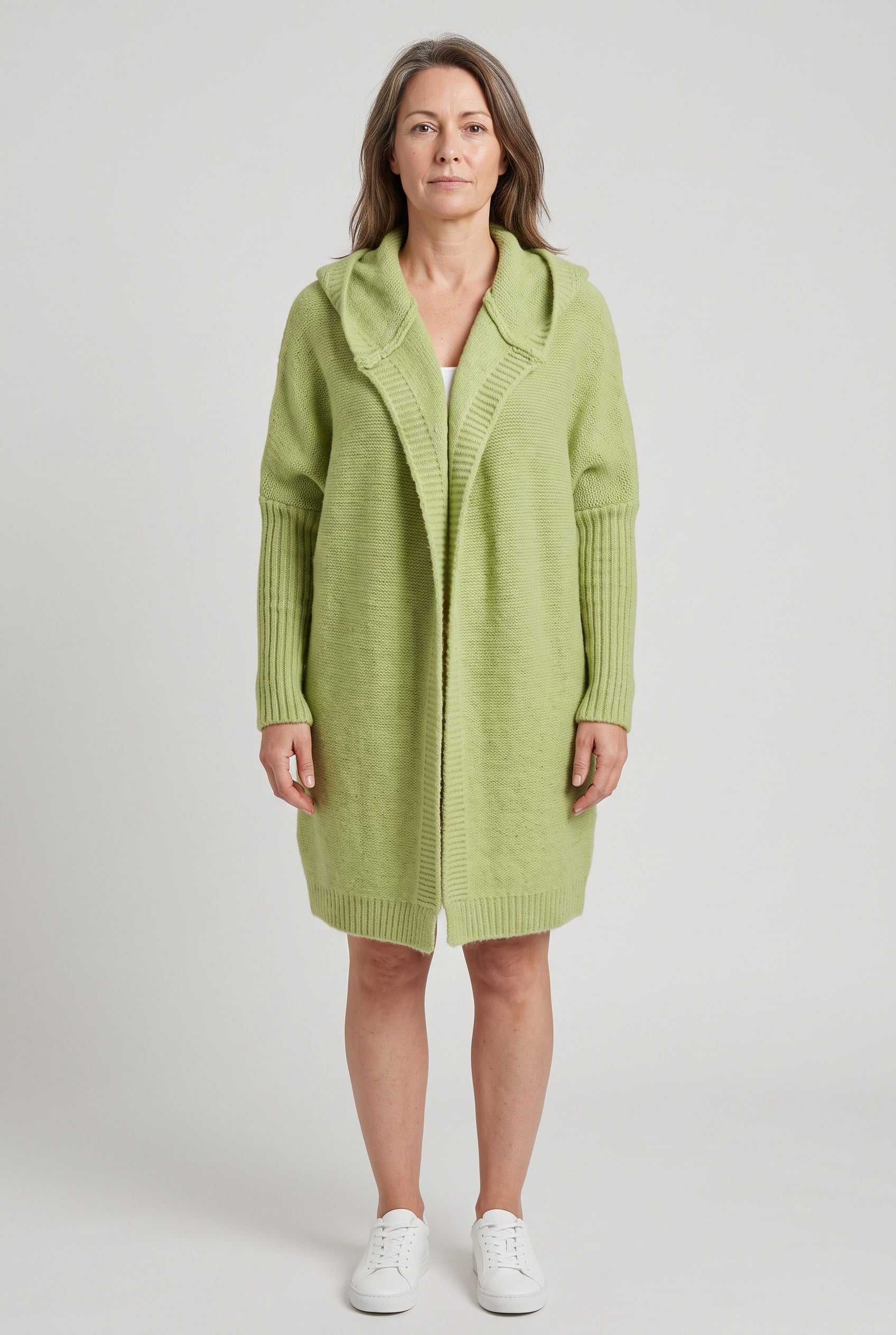 Gilet Femme | Ouvert à Capuche Coupe Longue Épaules Tombantes - 1