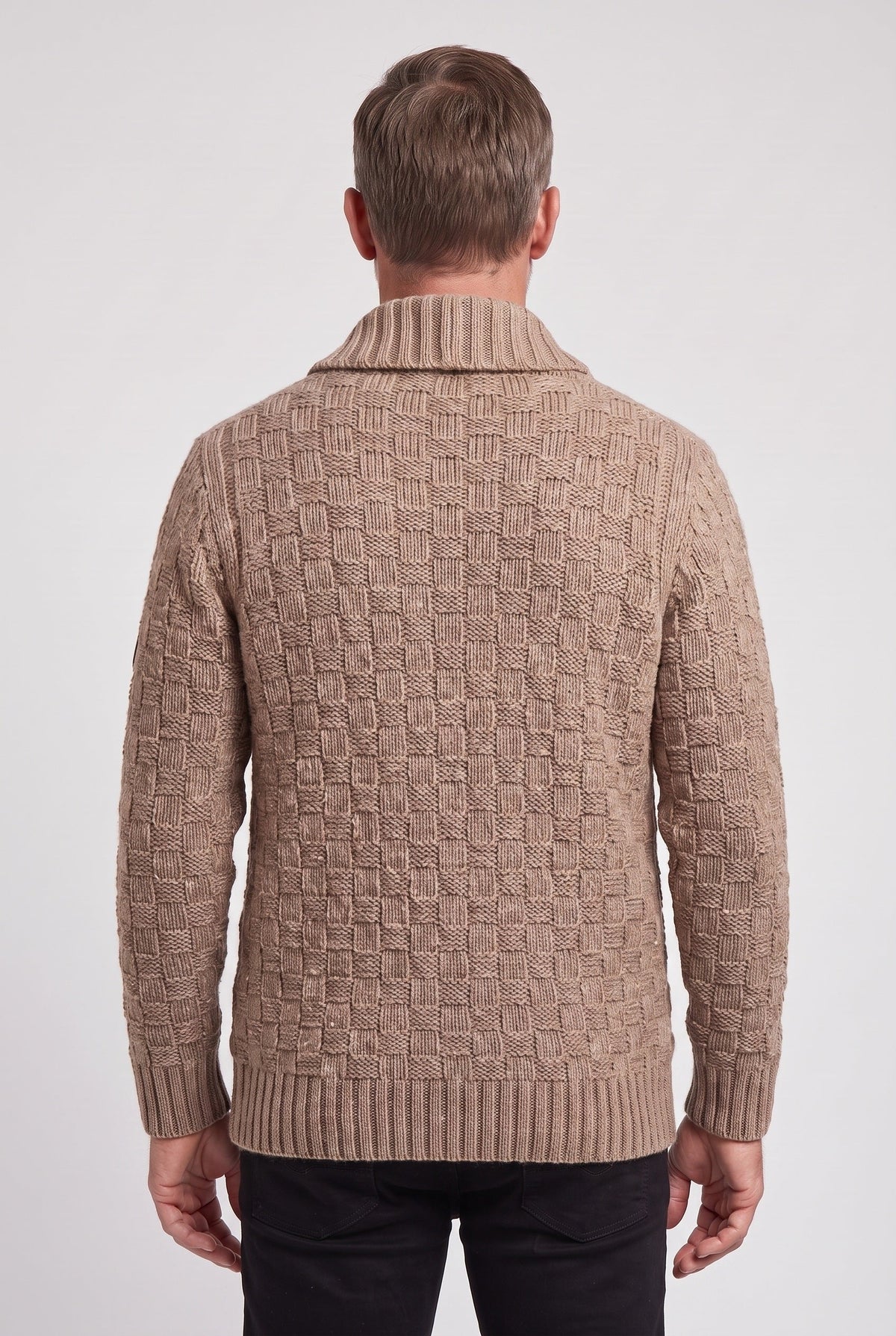 Gilet Homme | Boutonné Col Châle Point Natté Poches Plaquées - 2