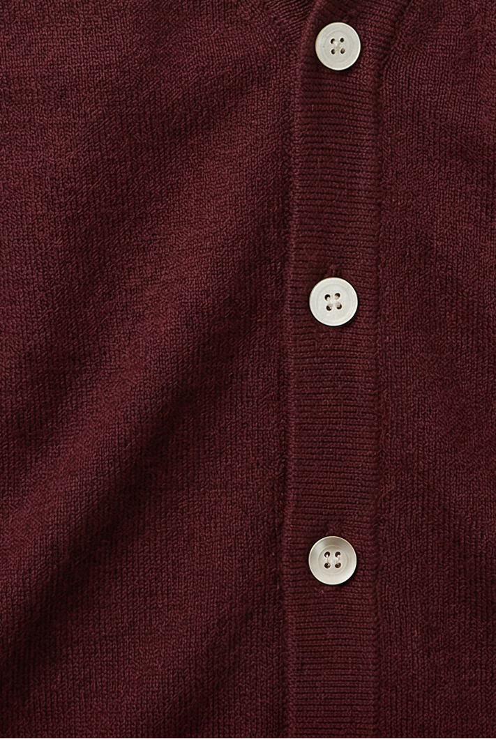 Gilet Homme | Boutonné Col V Maille Fine Bords Côtelés - 3