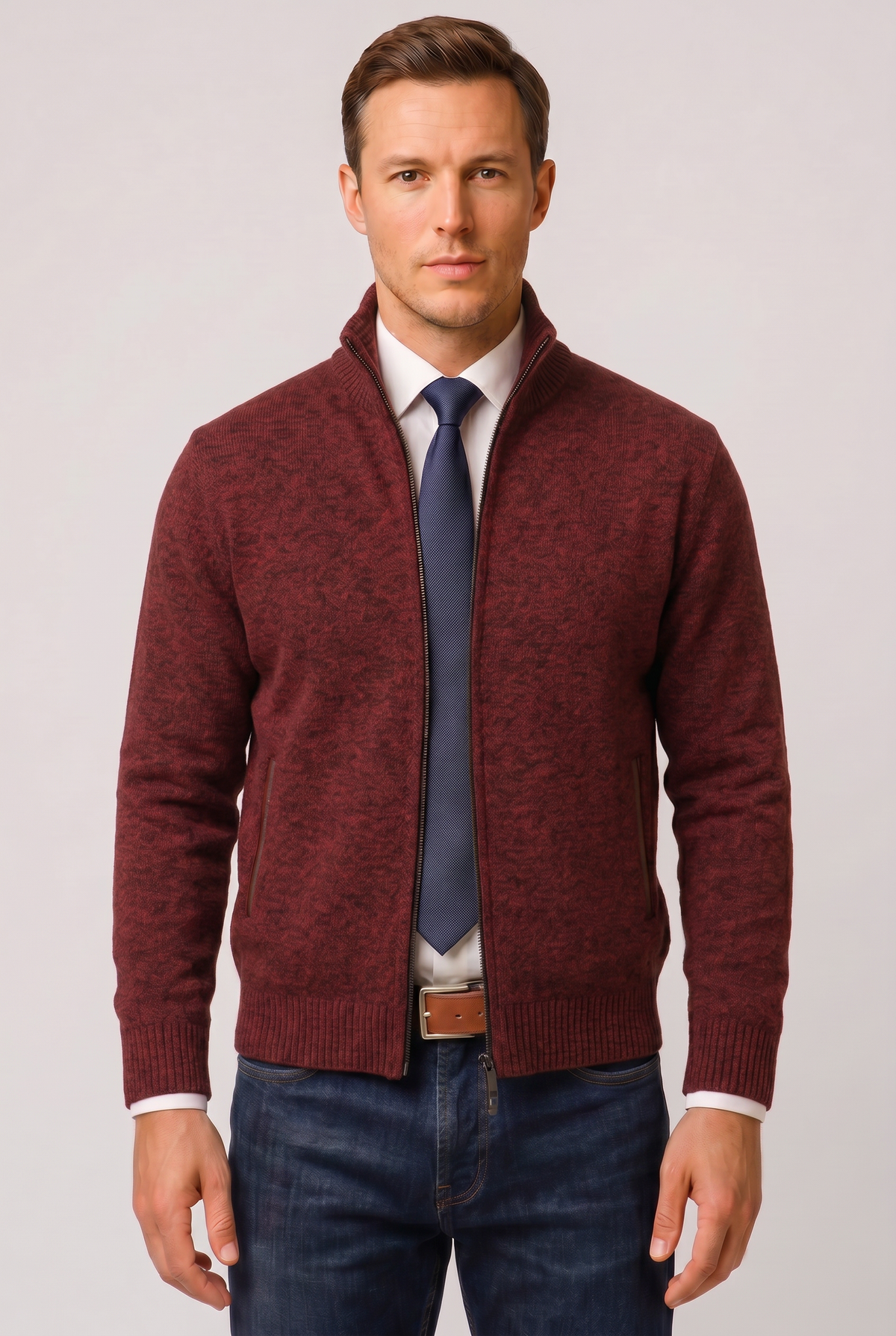 Gilet Homme | Zippé Col Montant Poches Passepoilées - 9