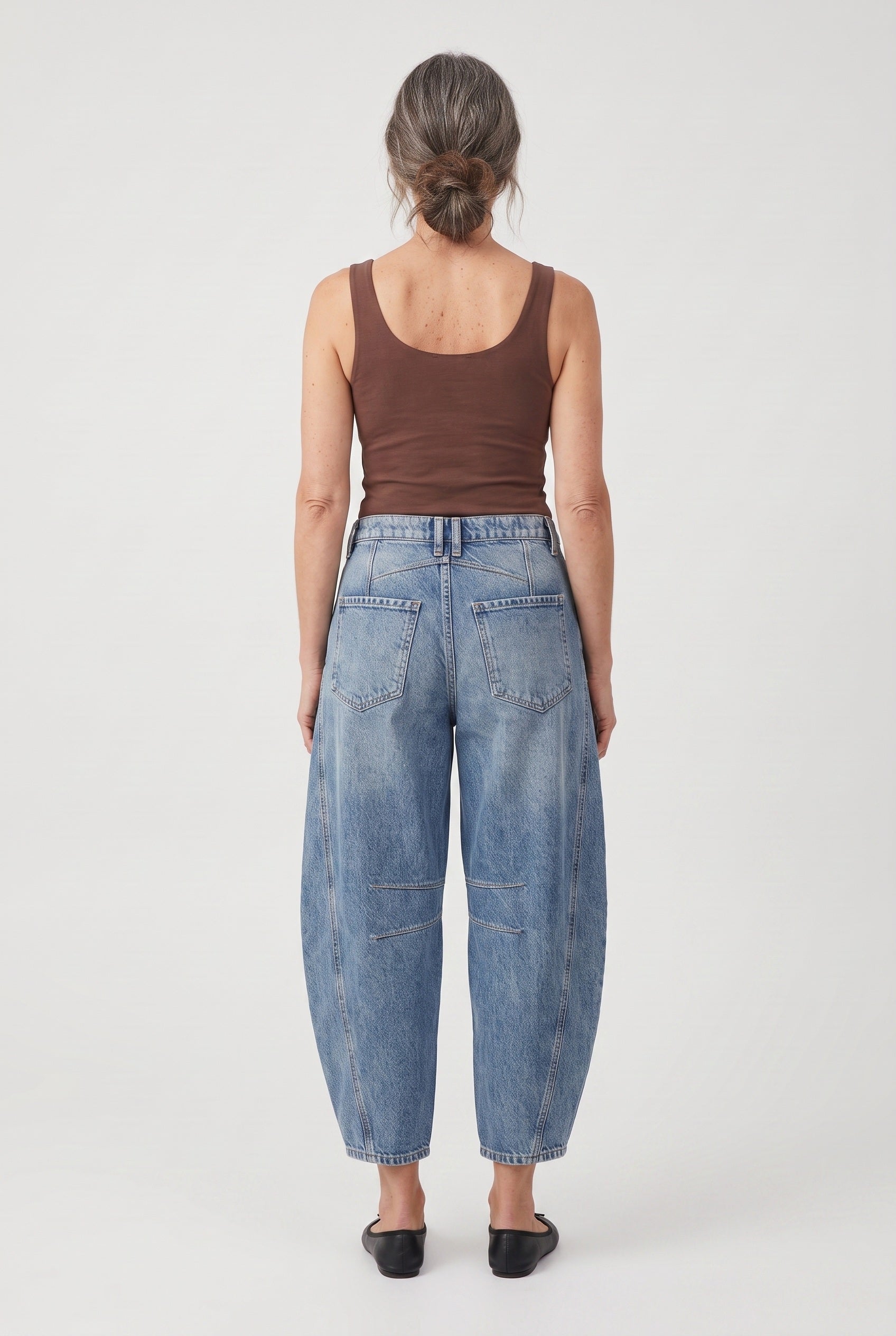 Jean Femme | Coupe Barrel Taille Mi-Haute Cinq Poches Bas Cheville - 3