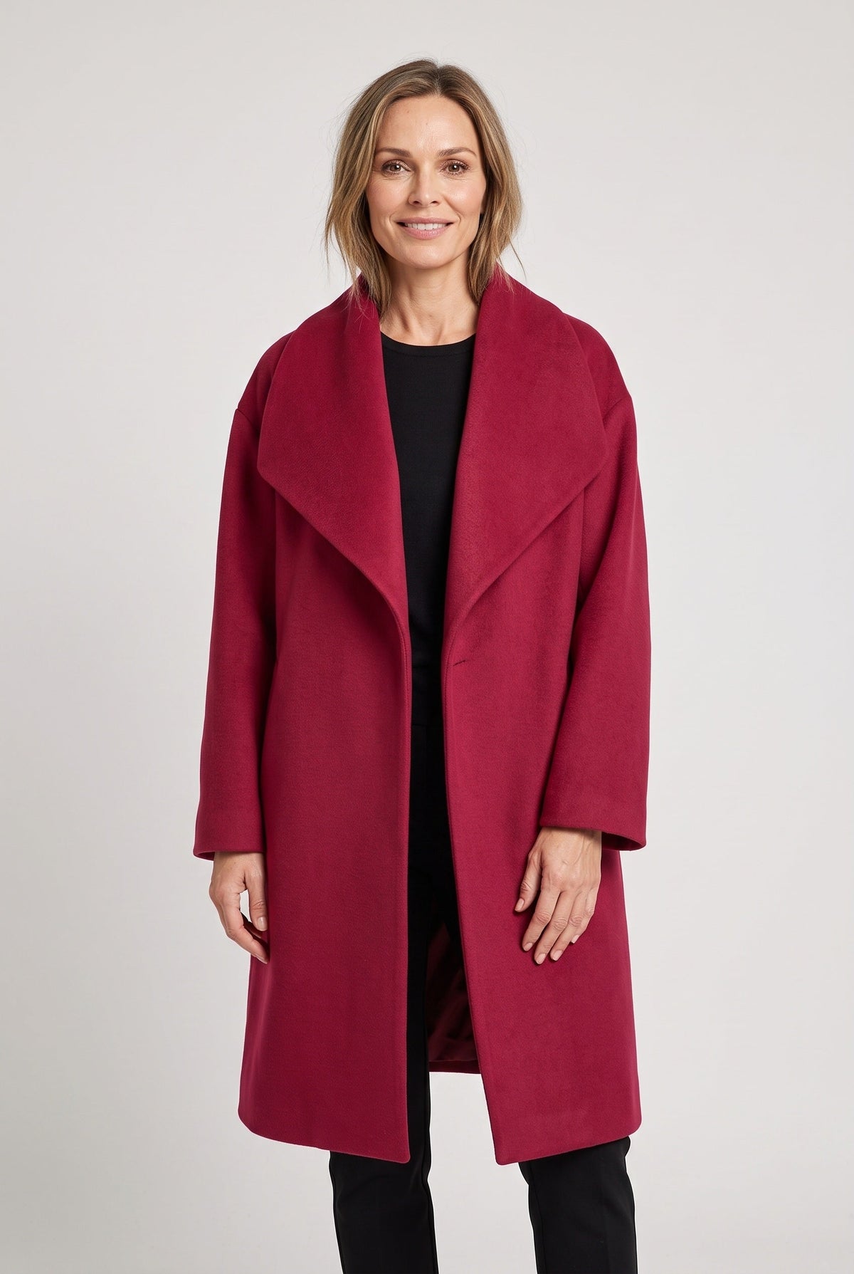Manteau Femme | Bouton Dissimulé Col Châle Épaules Tombantes - 1