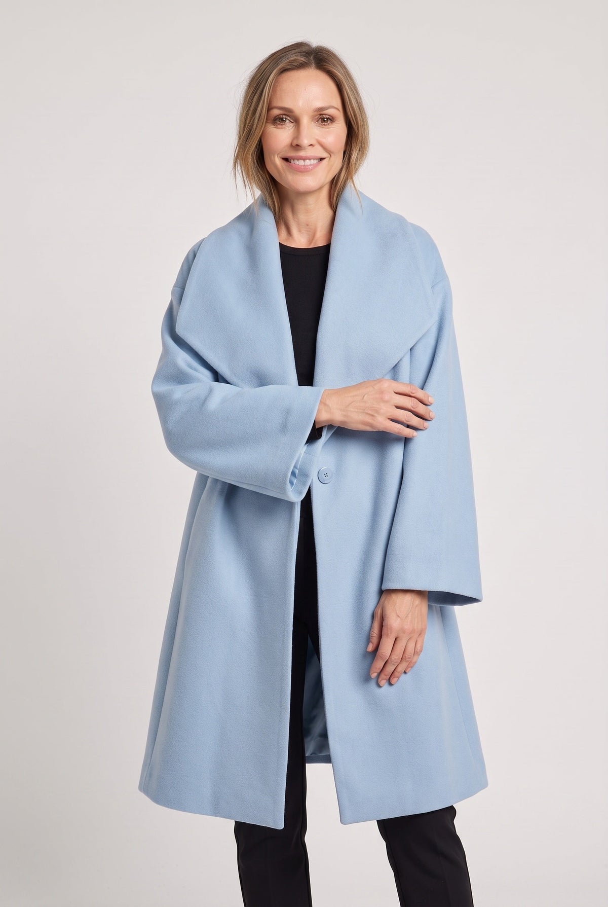 Manteau Femme | Bouton Dissimulé Col Châle Épaules Tombantes - 7