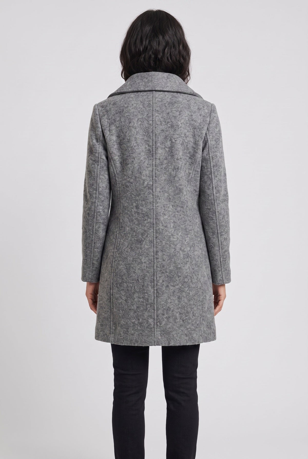 Manteau Femme | Boutonné Coupe Mi-Longue Col Montant - 2