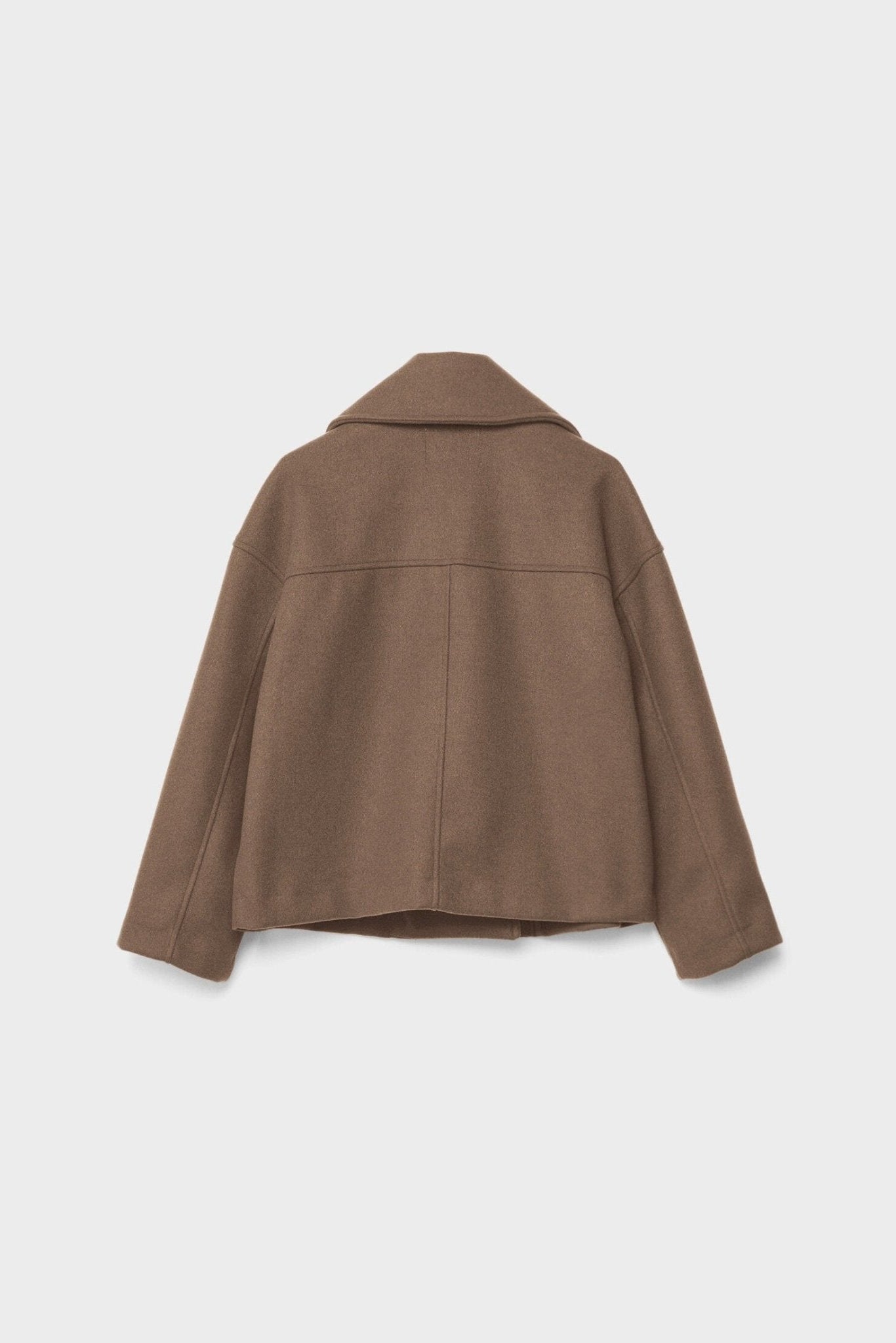 Manteau Femme | Caban Double Boutonnage Coupe Courte Col Cranté - 15