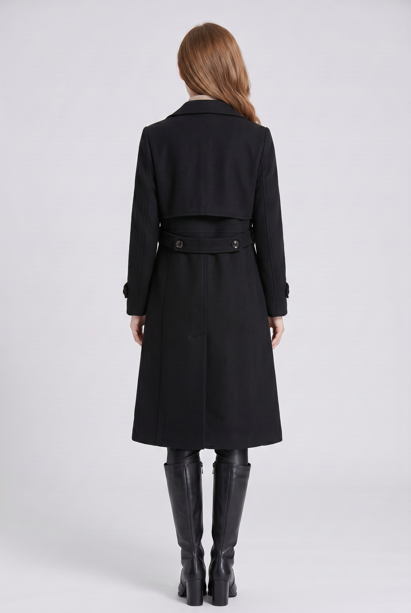 Manteau Femme | Trench Long Double Boutonnage Dos Ceinturé - 2