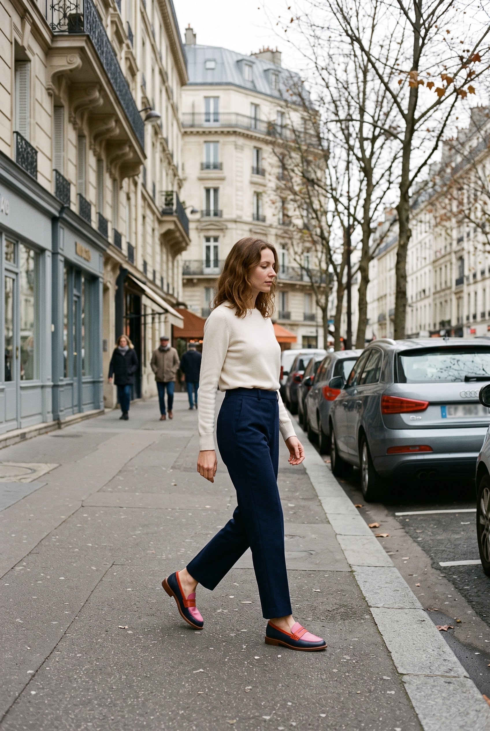 Mocassins Femme | Sans Lacet Bride Panneaux Contrastés Talon Bas - 5