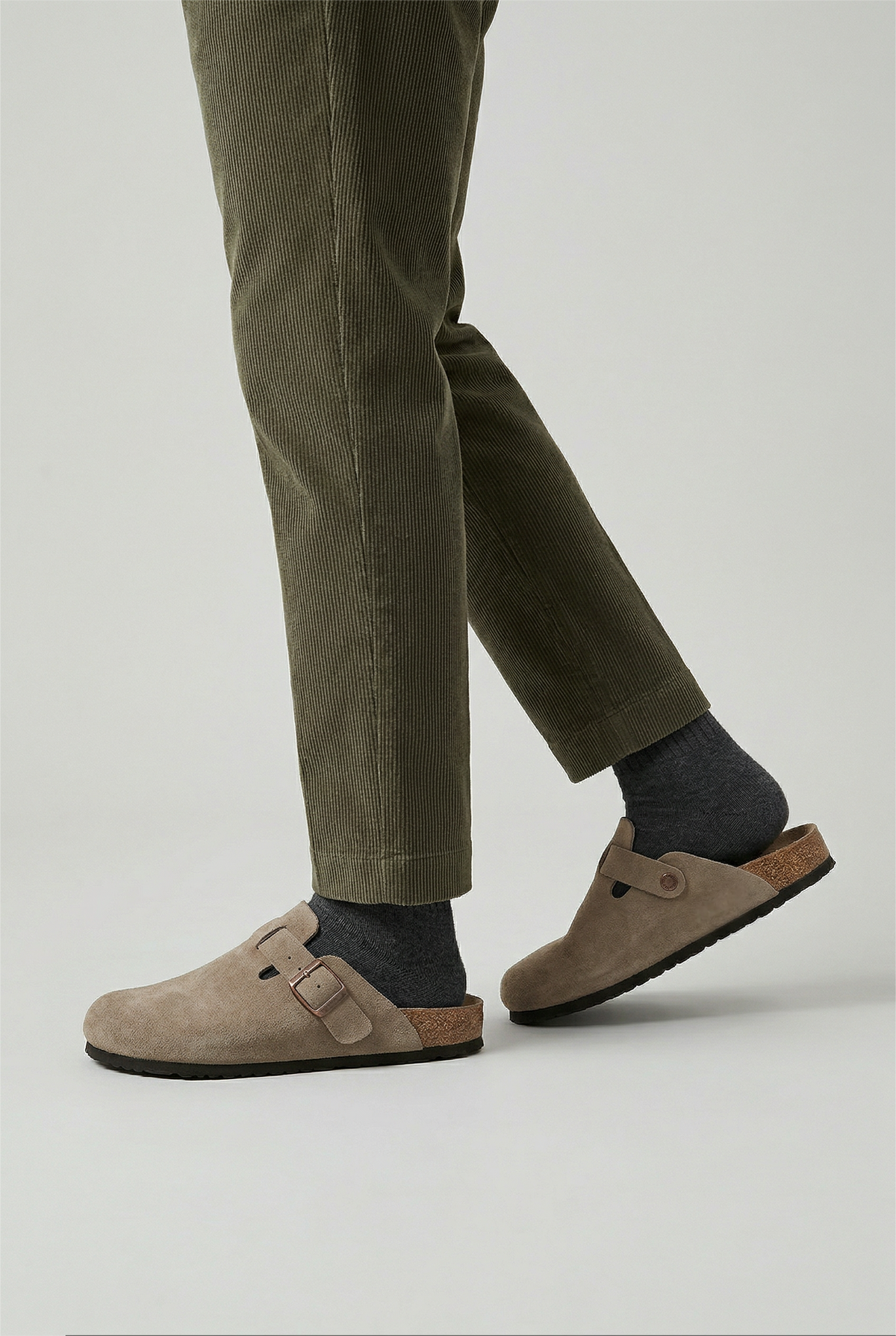 Mules Homme | Bride à Boucle Arrière Ouvert Aspect Daim Beige - 2