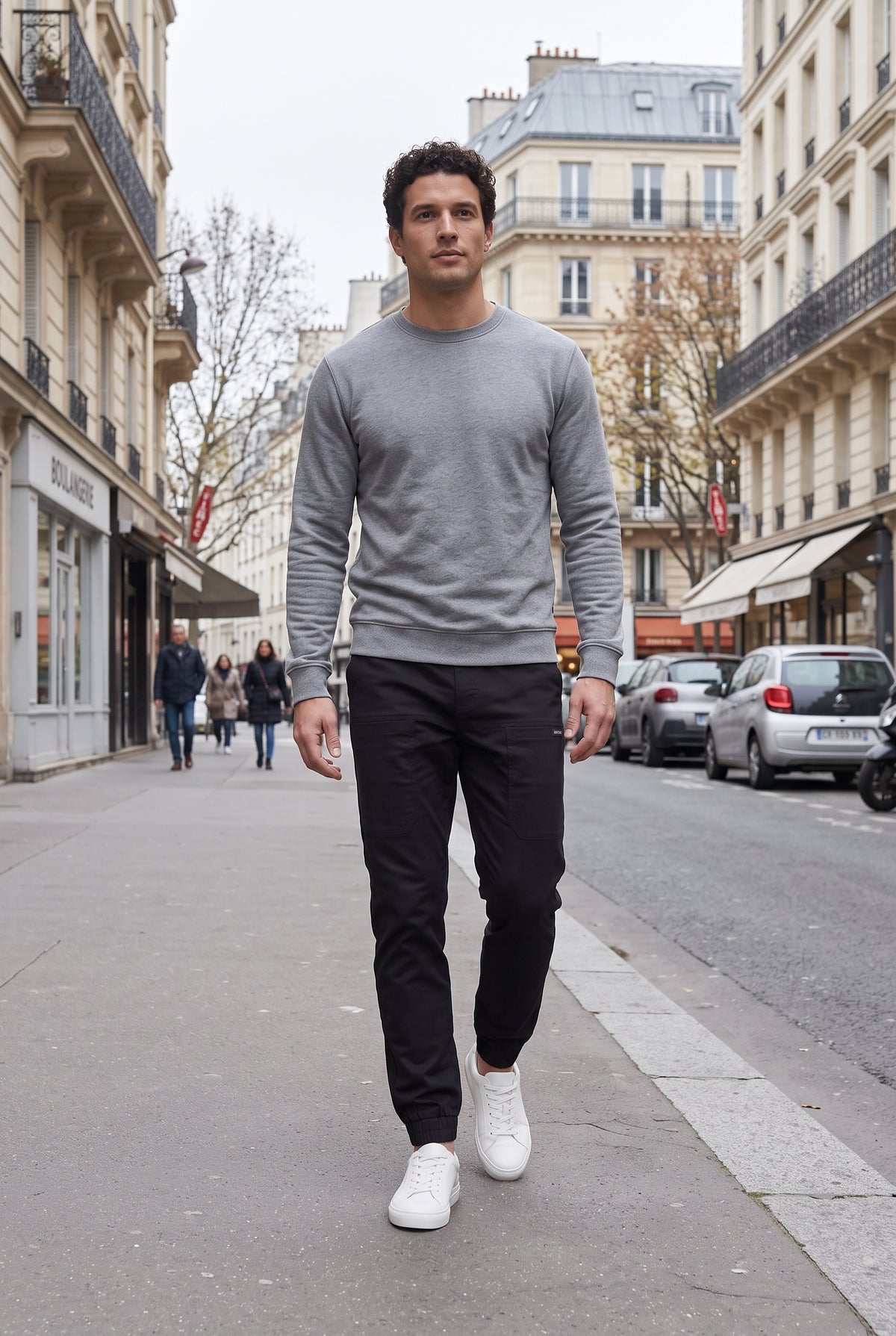 Pantalon Cargo Homme | Taille Élastique Coupe Fuselée Poches Cuisses - Noir
