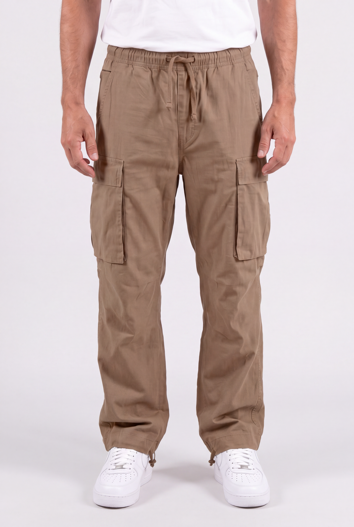 Pantalon Cargo Homme | Taille à Cordon Coupe Droite Poches à Rabat - 1