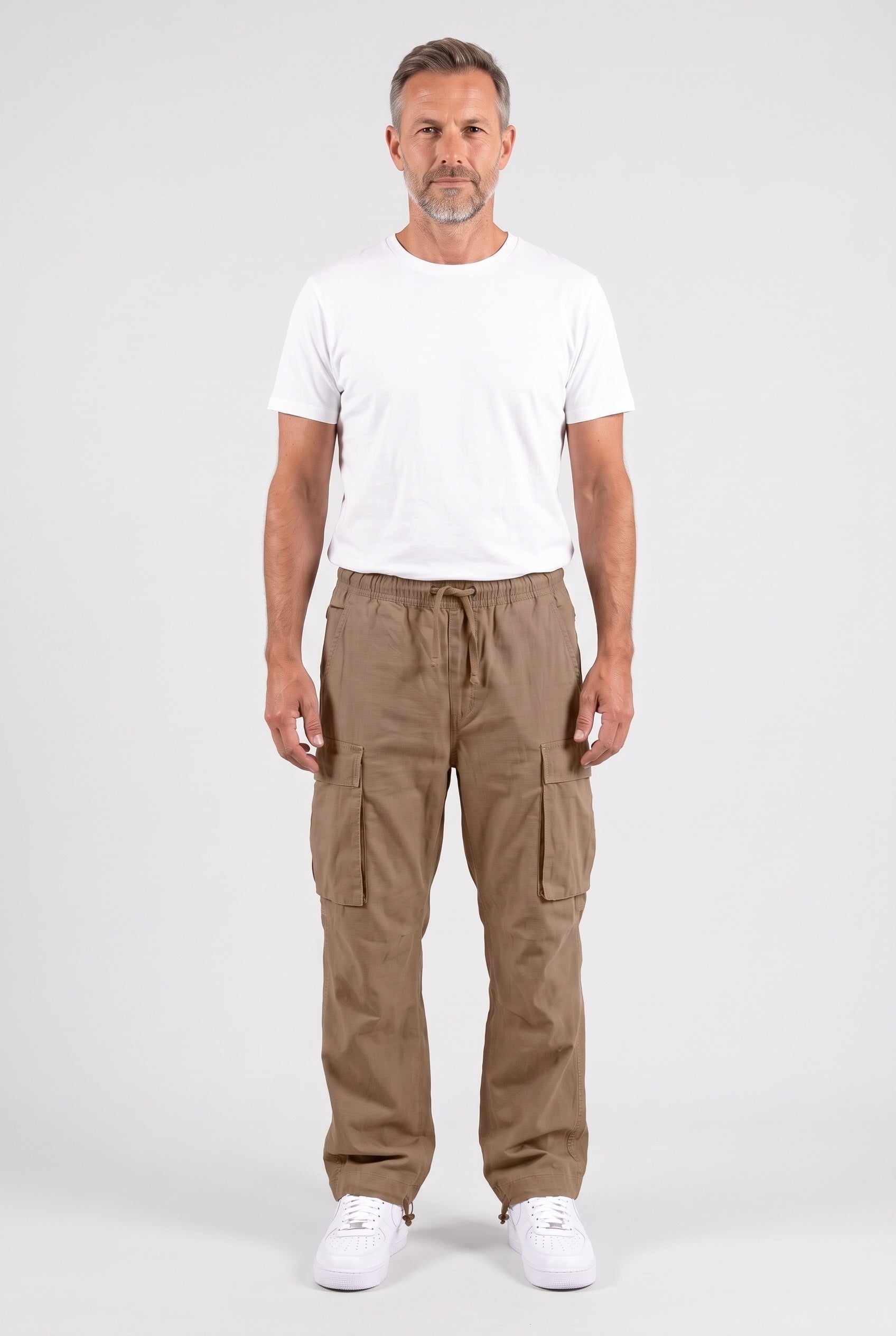 Pantalon Cargo Homme | Taille à Cordon Coupe Droite Poches à Rabat - 2