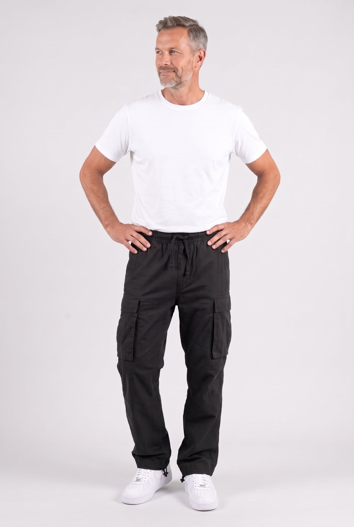 Pantalon Cargo Homme | Taille à Cordon Coupe Droite Poches à Rabat - 5