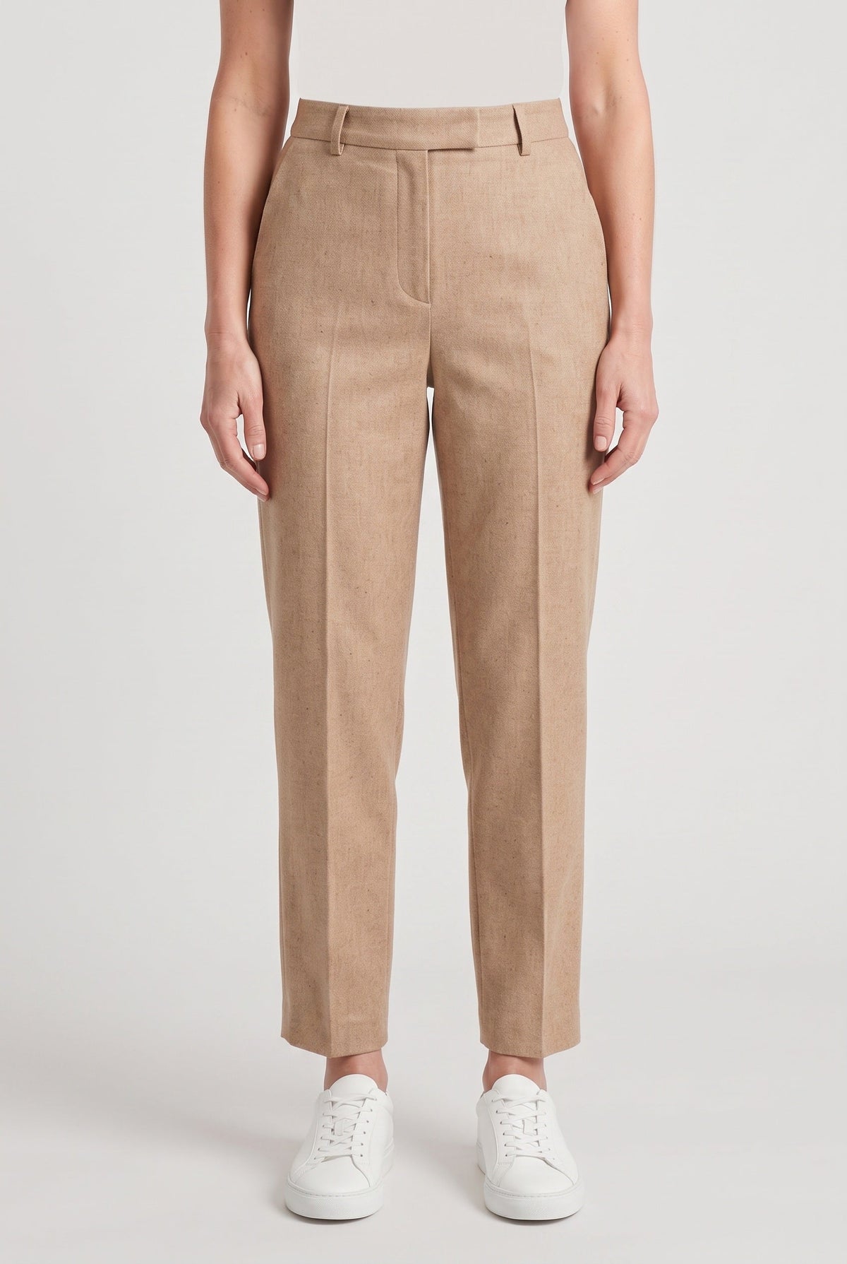 Pantalon Femme | Taille Haute Coupe Fuselée Pli Marqué Bas Cheville - 1