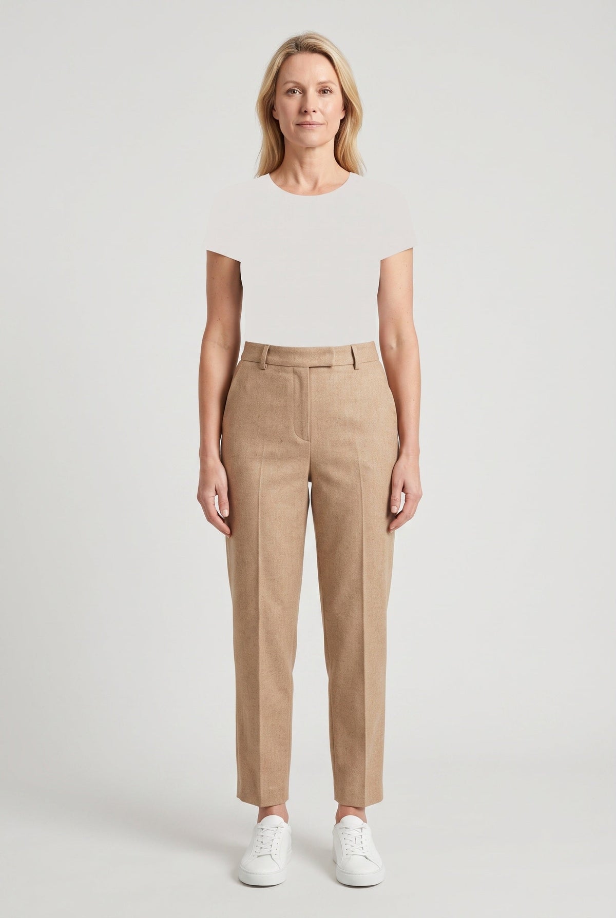 Pantalon Femme | Taille Haute Coupe Fuselée Pli Marqué Bas Cheville - 2