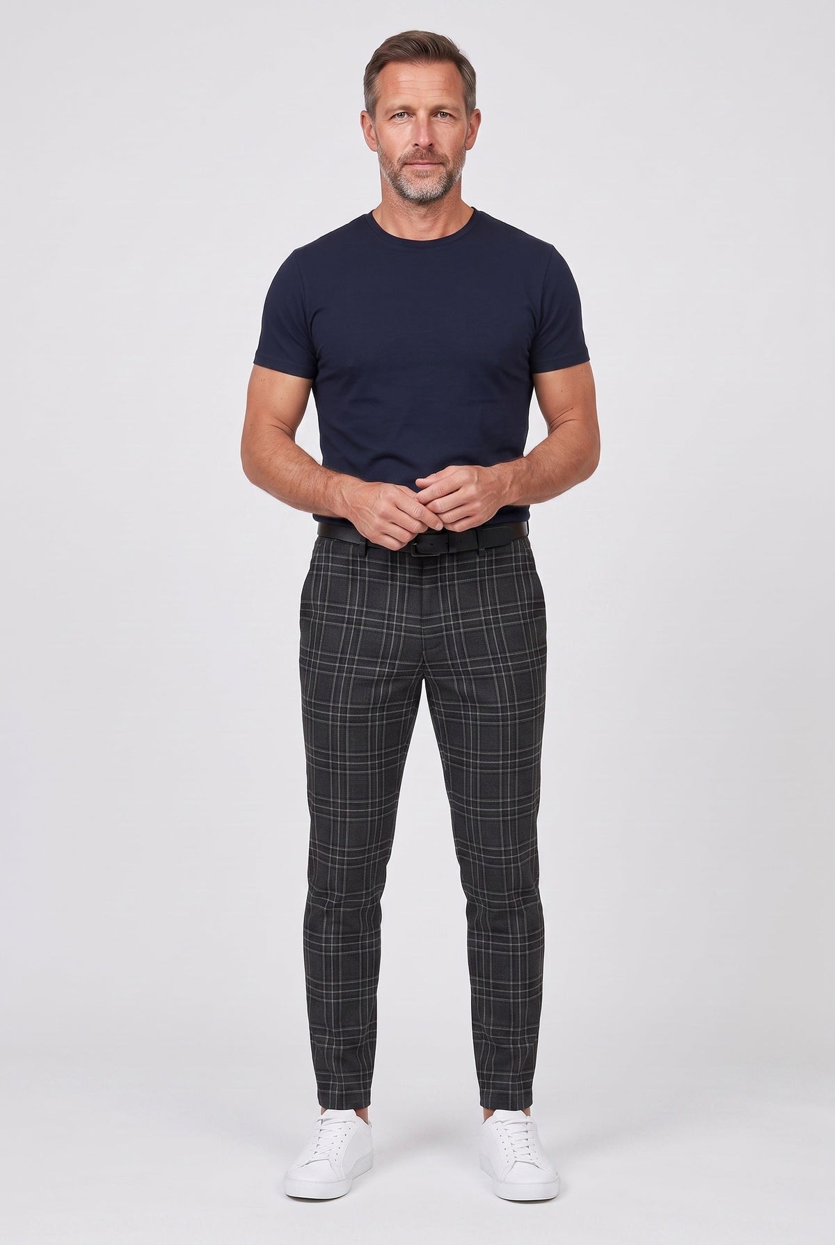 Pantalon Homme | Chino Coupe Fuselée Carreaux Tissés - 7