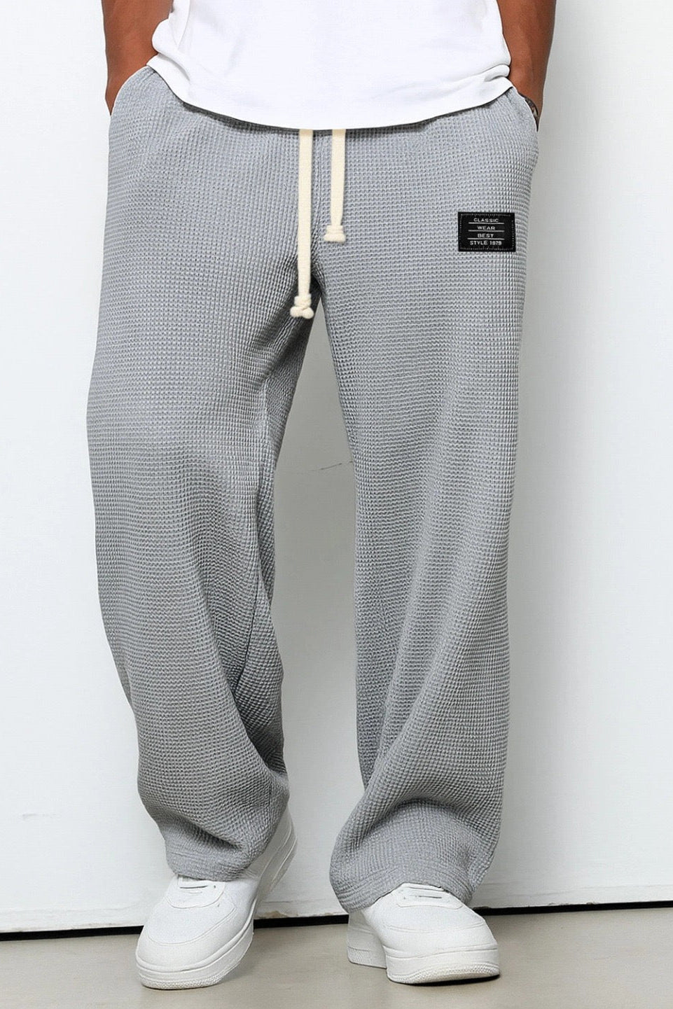 Pantalon Homme | Jogging Taille Élastique Coupe Large Texture Gaufrée - 7