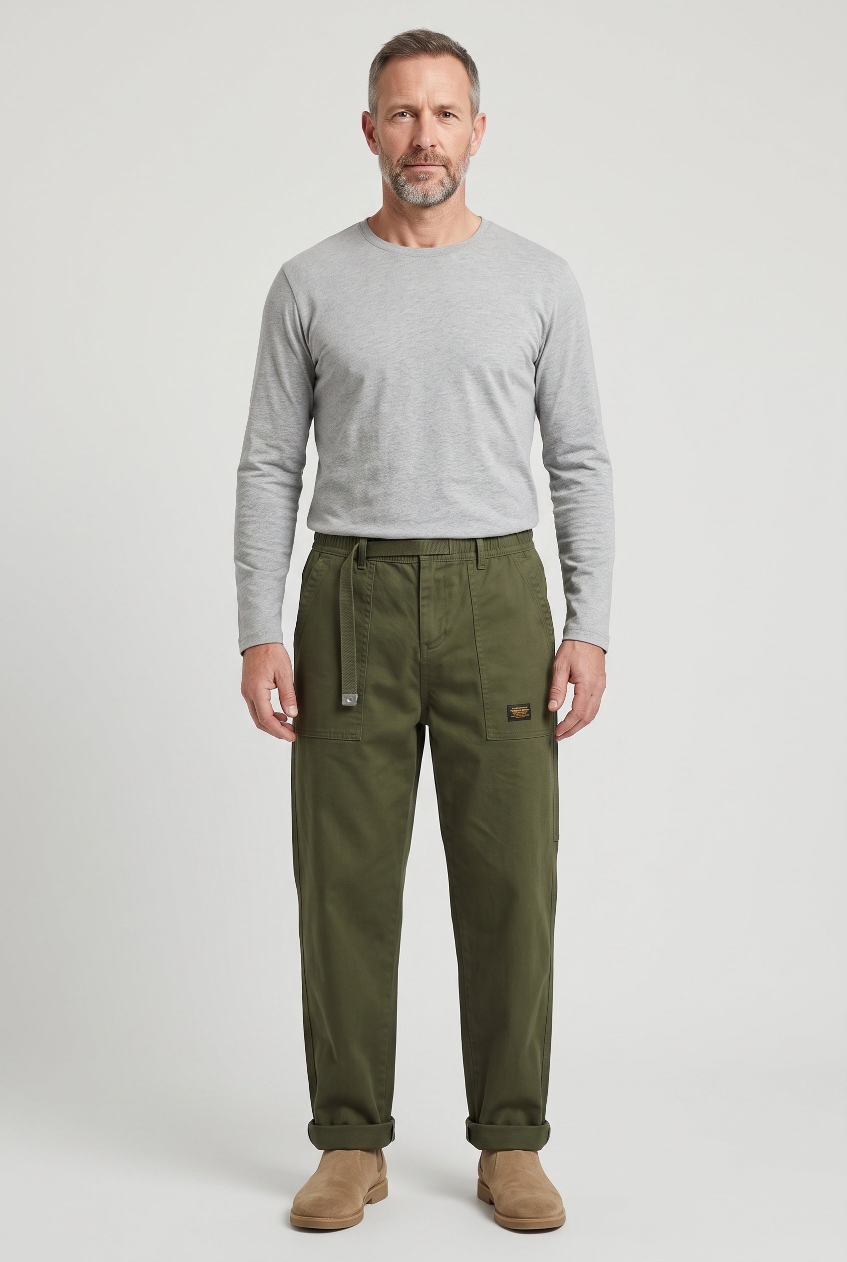 Pantalon Homme | Taille à Cordon Coupe Droite Poches Plaquées - 2