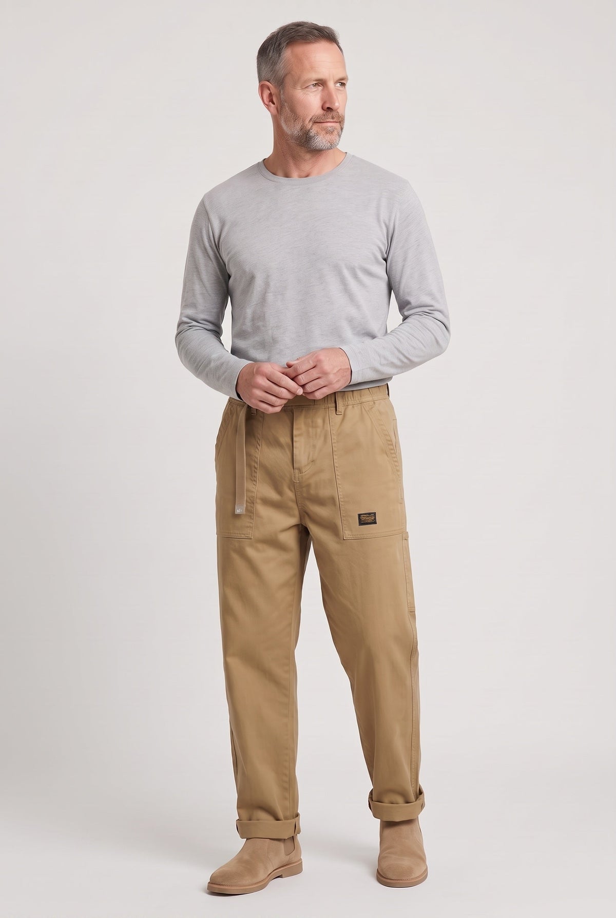 Pantalon Homme | Taille à Cordon Coupe Droite Poches Plaquées - 6
