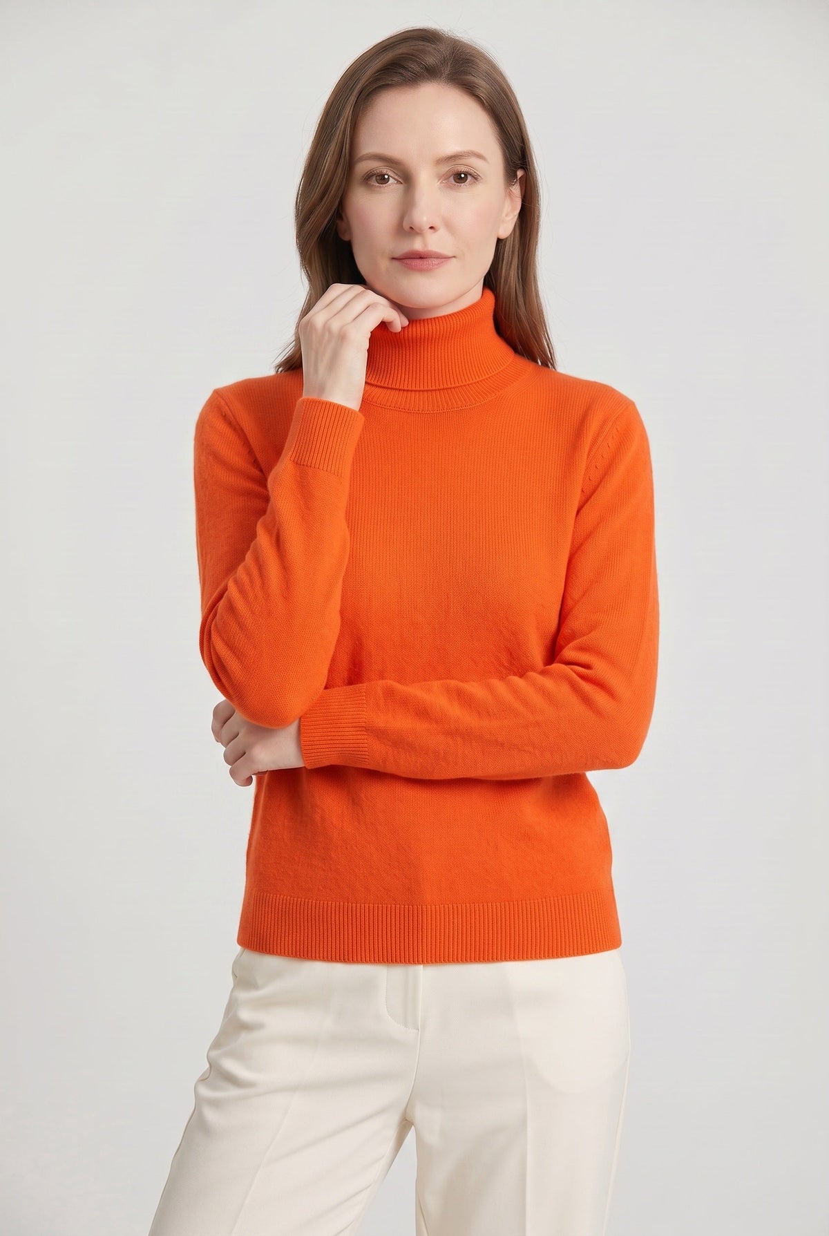Pull Femme | Col Roulé Coupe Près du Corps Maille Fine - 10