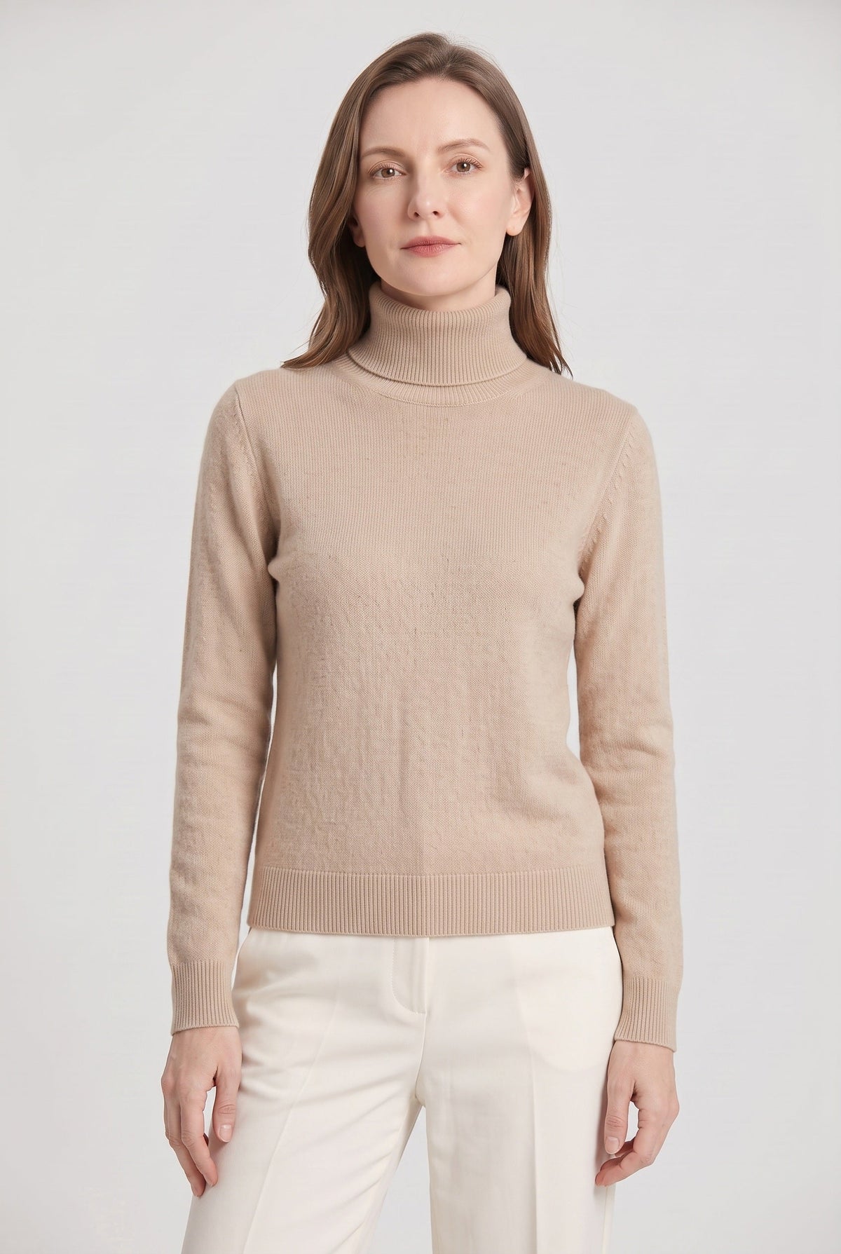 Pull Femme | Col Roulé Coupe Près du Corps Maille Fine - 15
