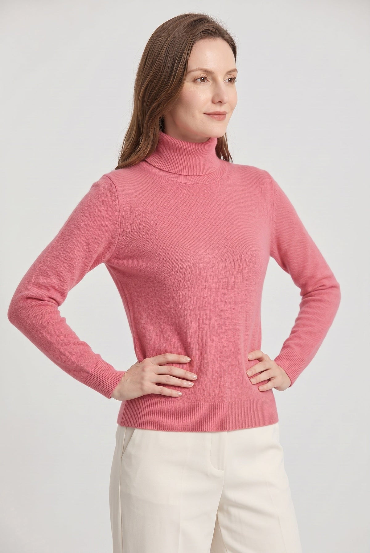 Pull Femme | Col Roulé Coupe Près du Corps Maille Fine - 17