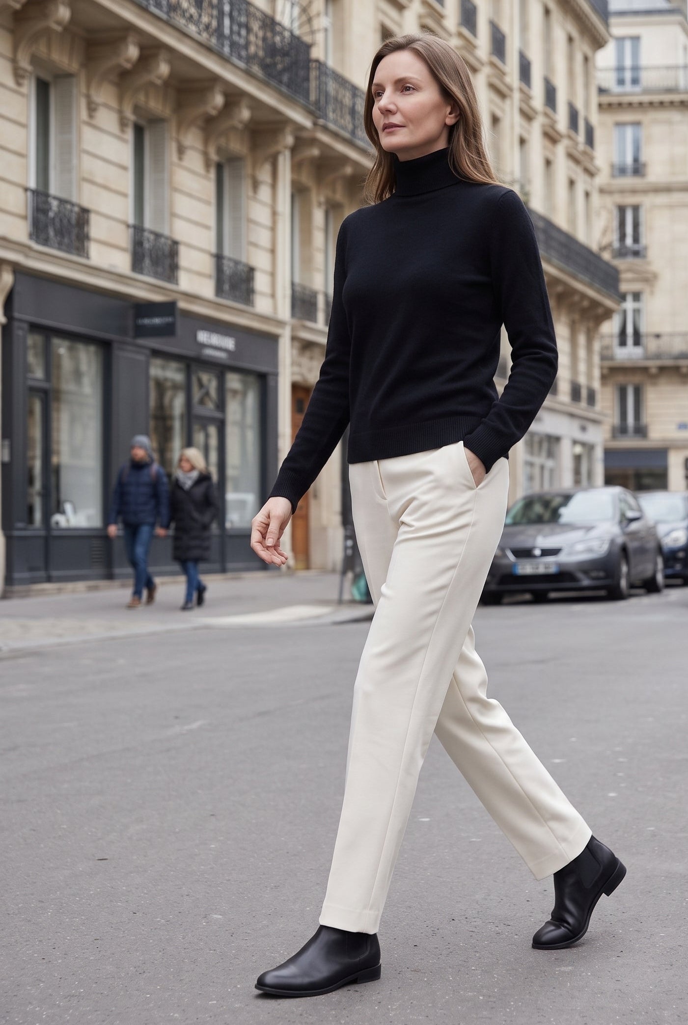 Pull Femme | Col Roulé Coupe Près du Corps Maille Fine - 18