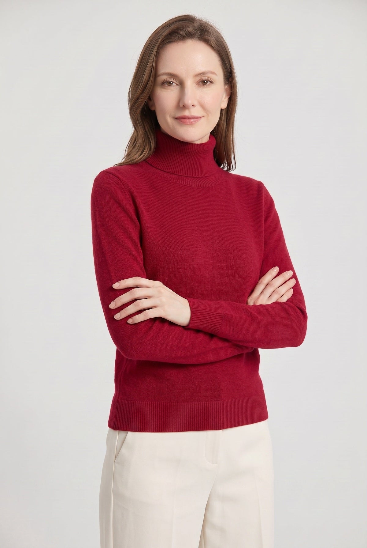 Pull Femme | Col Roulé Coupe Près du Corps Maille Fine - 9