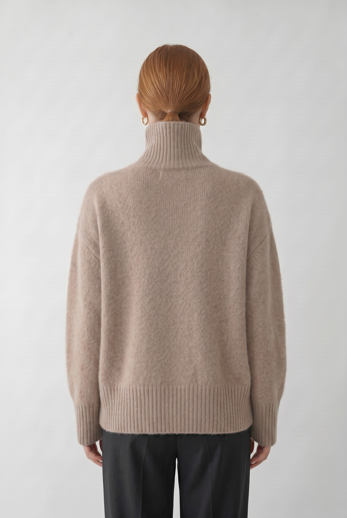 Pull Femme | Col Roulé Épaules Tombantes Coupe Ample - 2