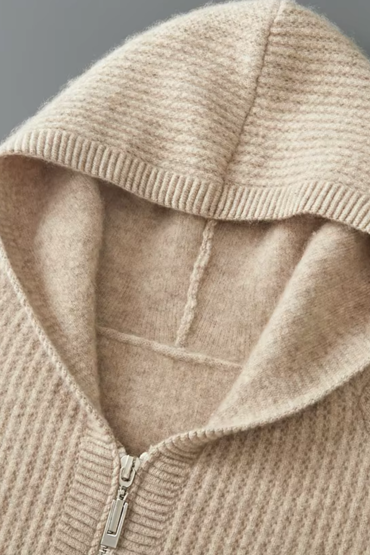 Sweat Homme | À Capuche Zippé Deux Sens Maille Côtelée - 8